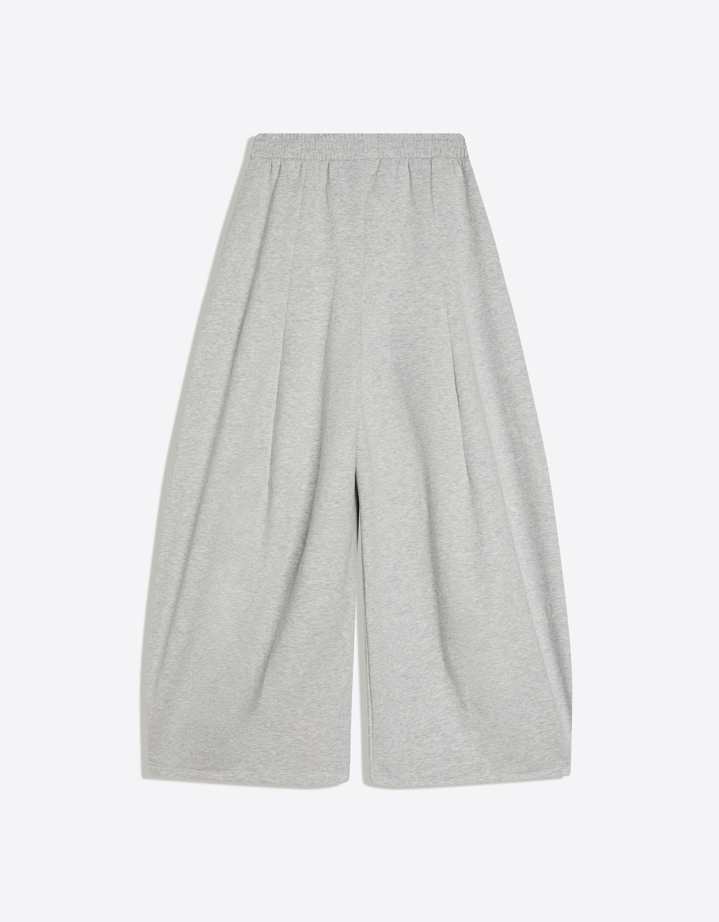 Neoprene effect wide-leg trousers with stoppers — Grey