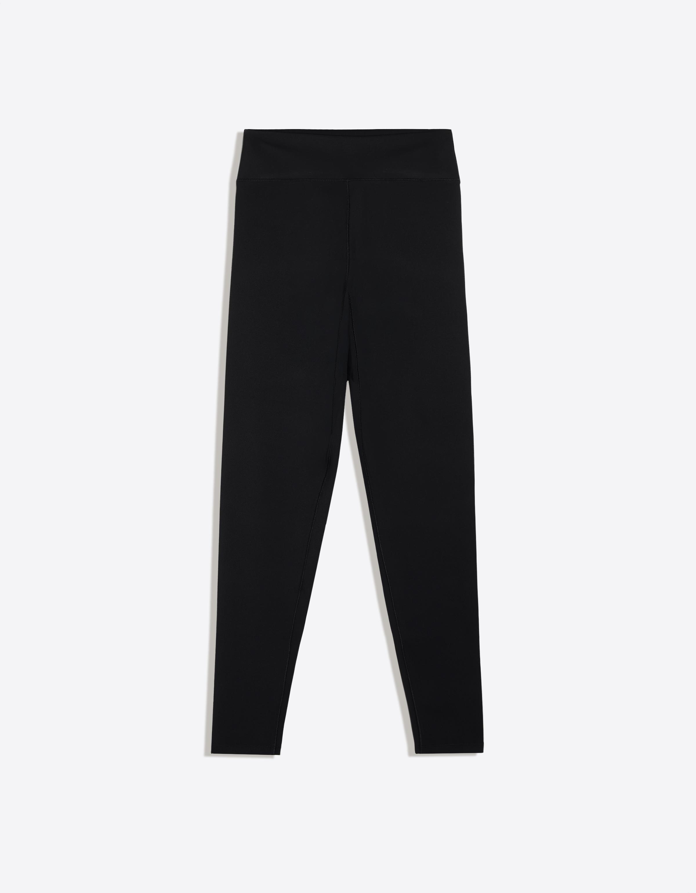 Bershka Pantalón Legging Técnico Mujer Negro