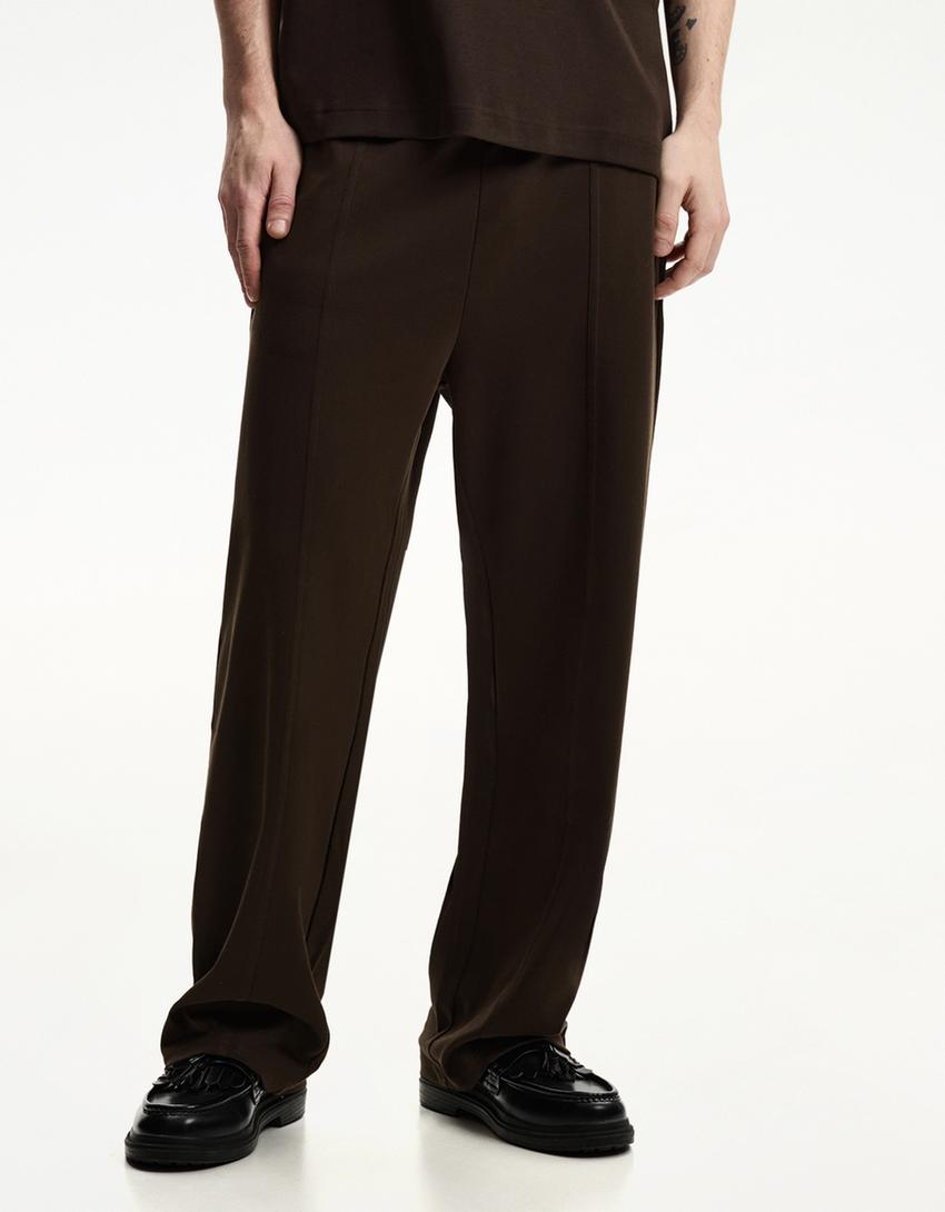 Wide-Leg-Hose-Braun