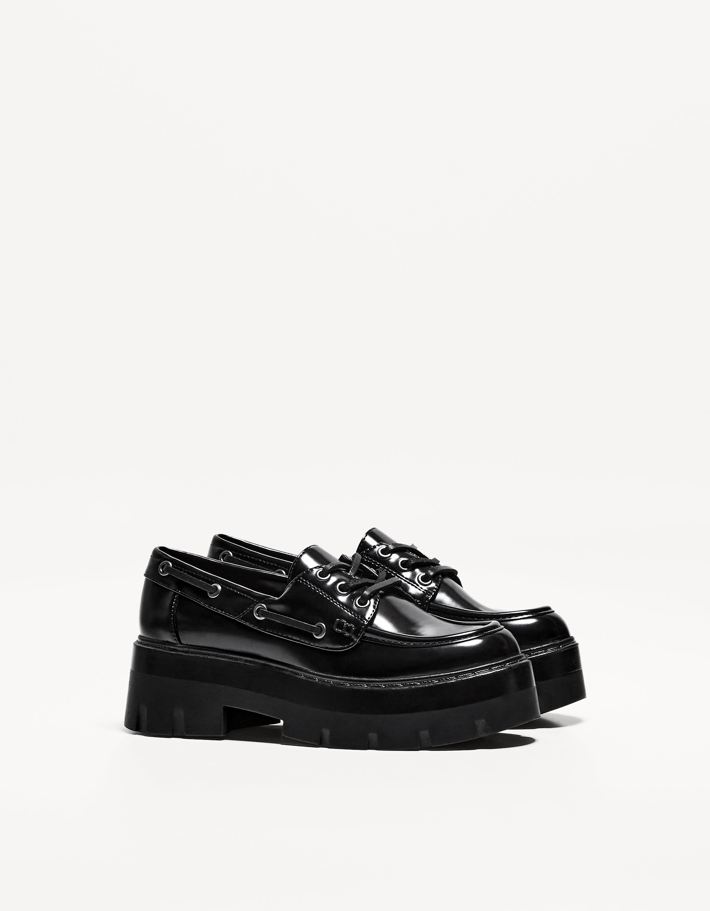 Bershka Segelschuhe Mit Chunky-Sohle Damen 39 Schwarz