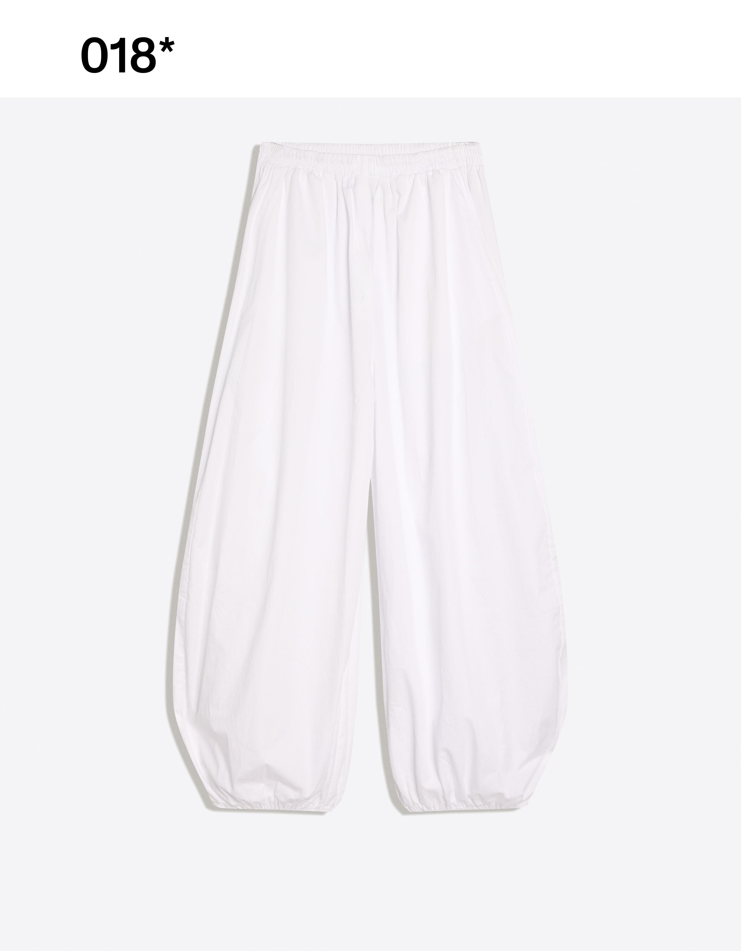 Poplin bloomer trousers — White