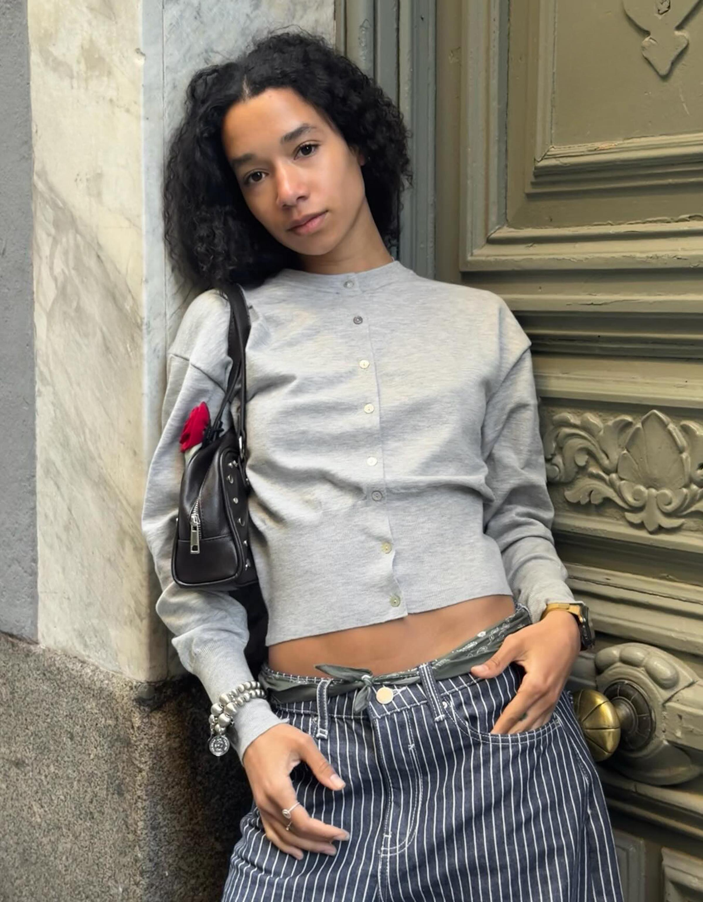 Bisiklet yaka çizgili düğmeli ceket - Görsel 78