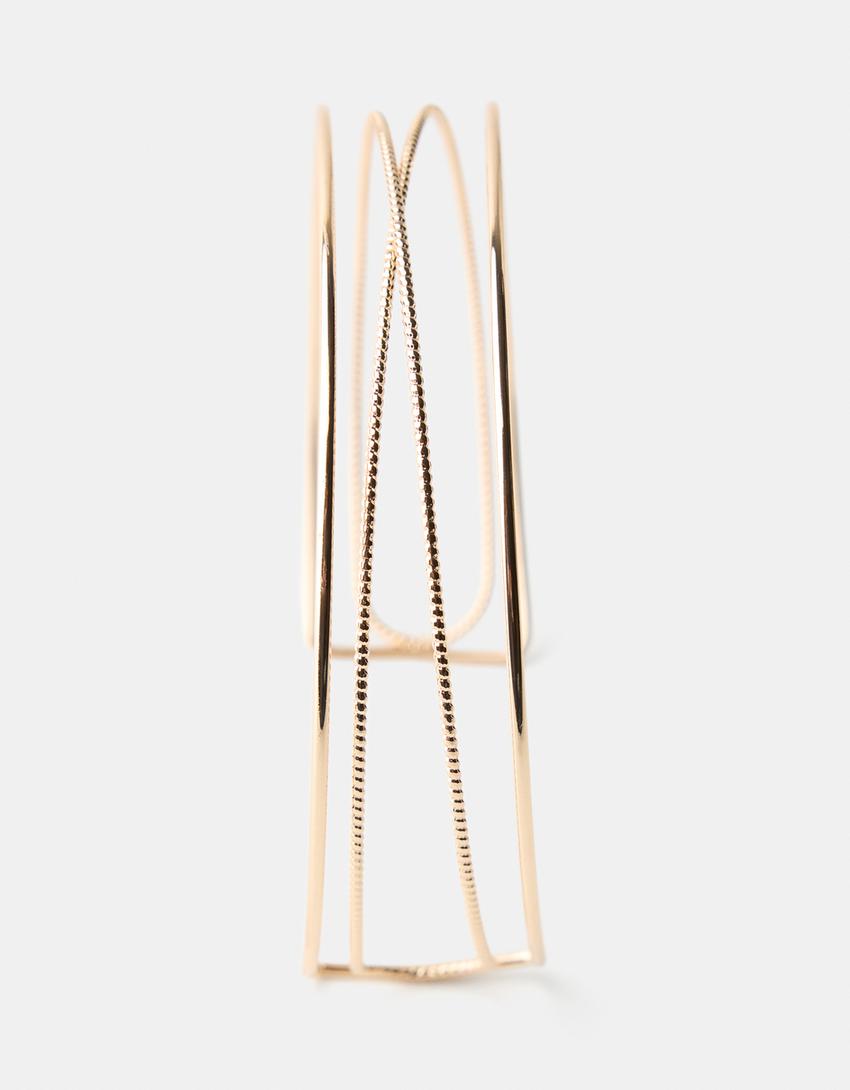 Interwoven choker necklace-Gold