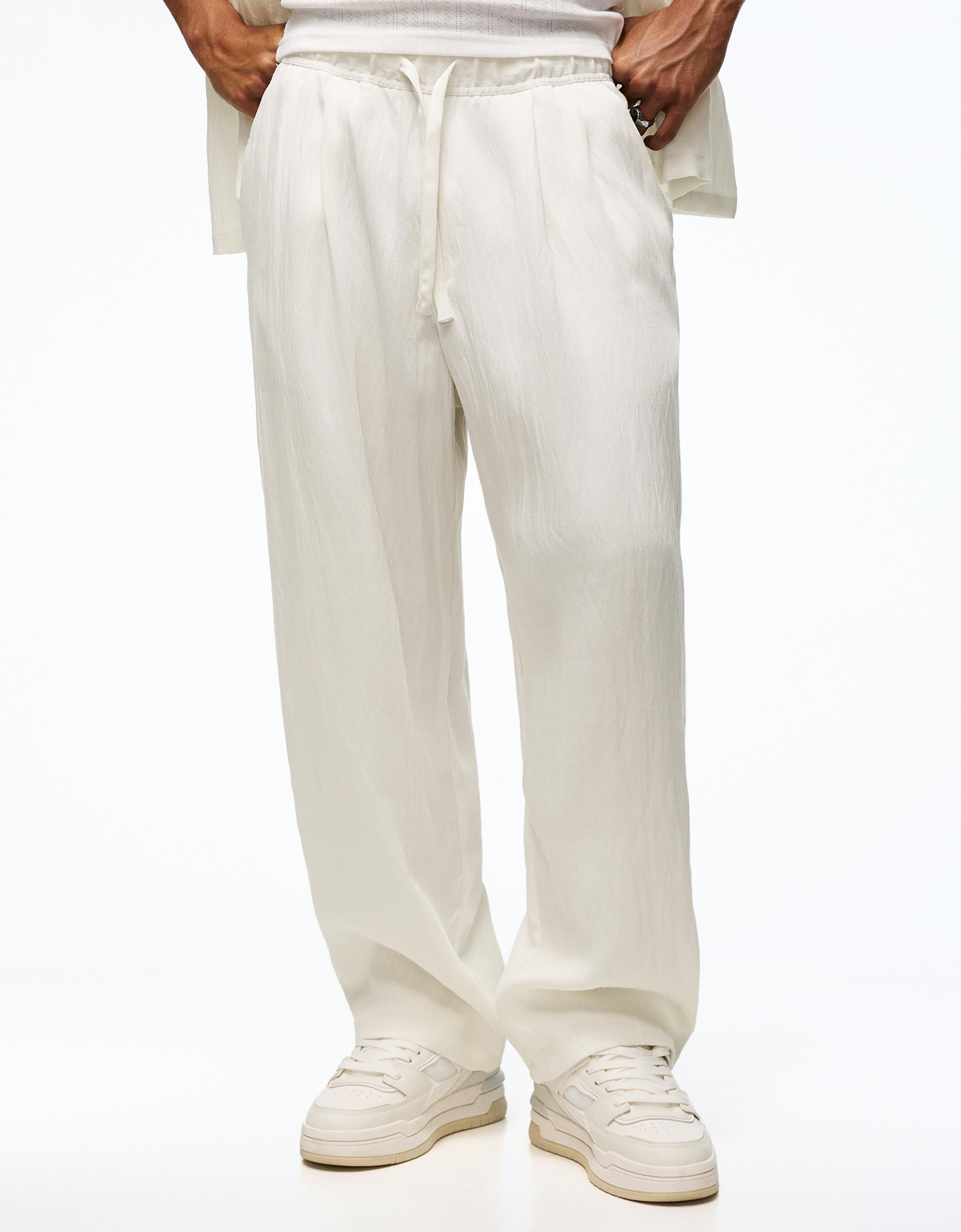 Rustic baggy trousers — White