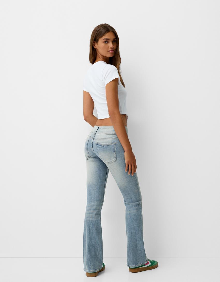 جينز بوتكوت بخصر منخفض-أزرق فاتح-2