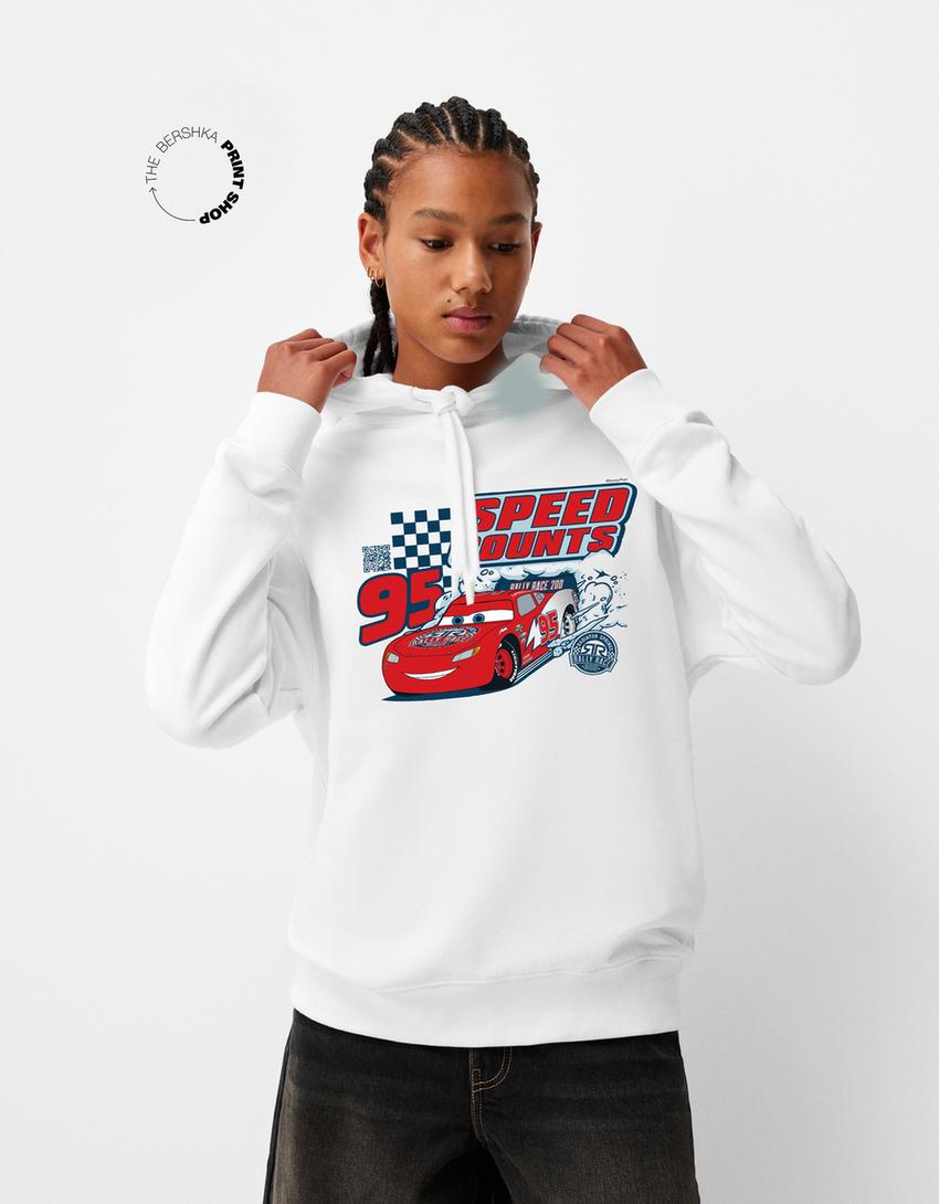 HOT Cars Bershka Sudadera Blanca Cars Sudadera Blanca