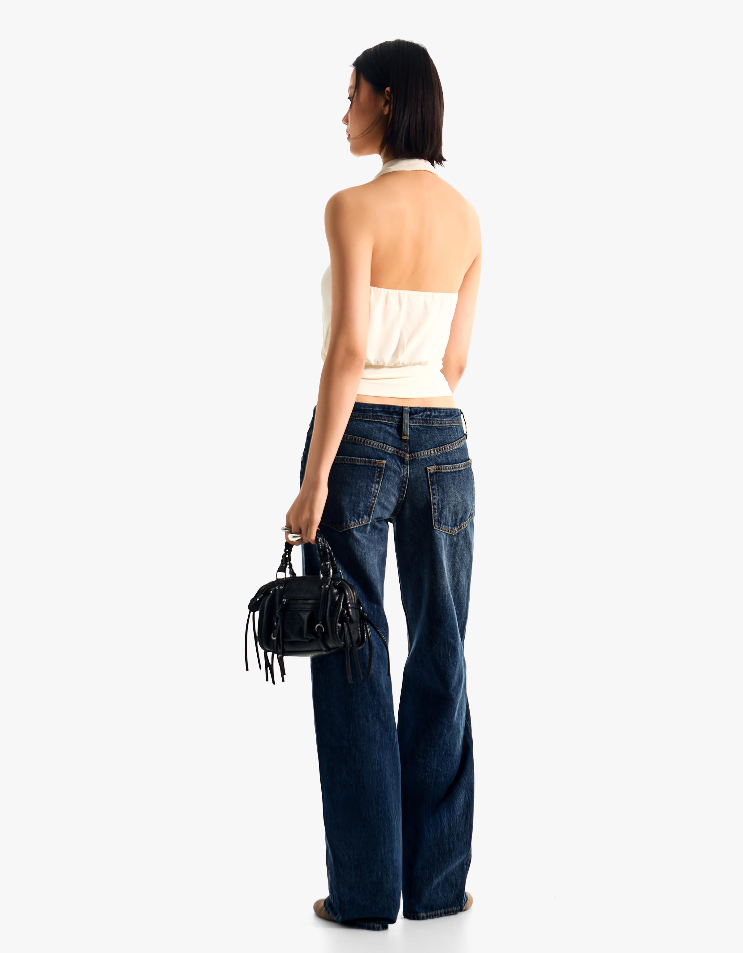 straight fit düşük bel jean - Görsel 11