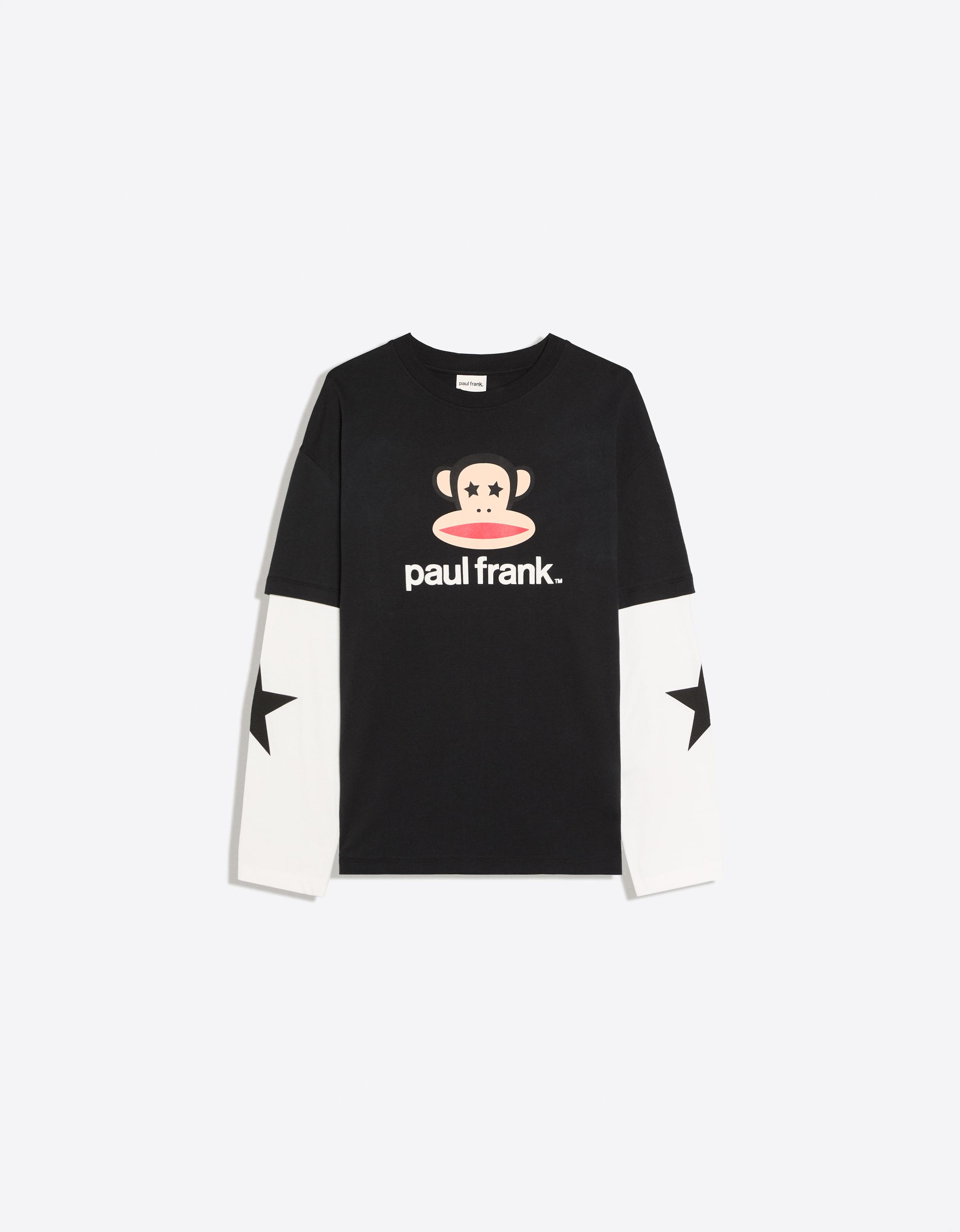 PAUL FRANK double-sleeve print T-shirt — Black