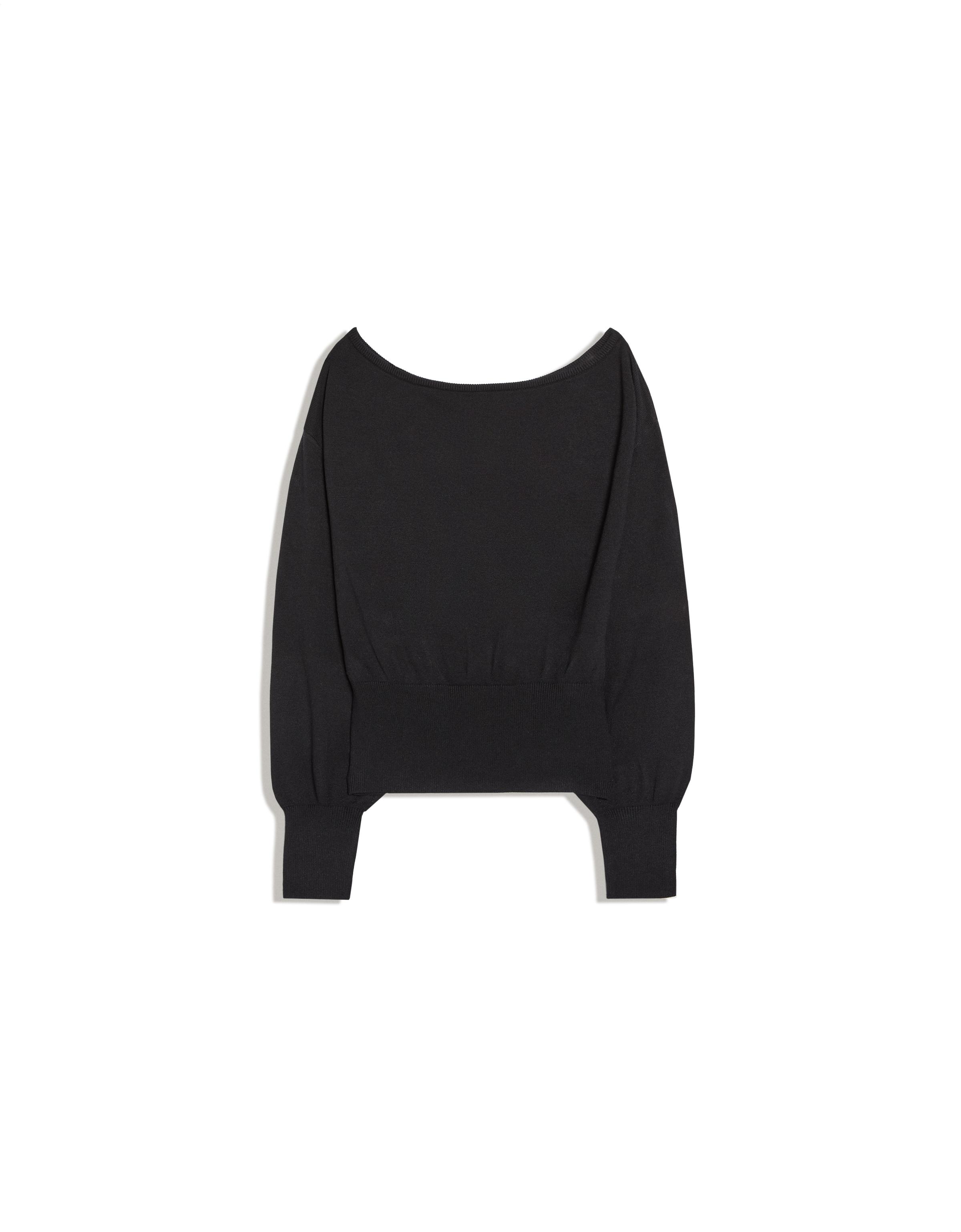 Asymmetric neck jumper — Black