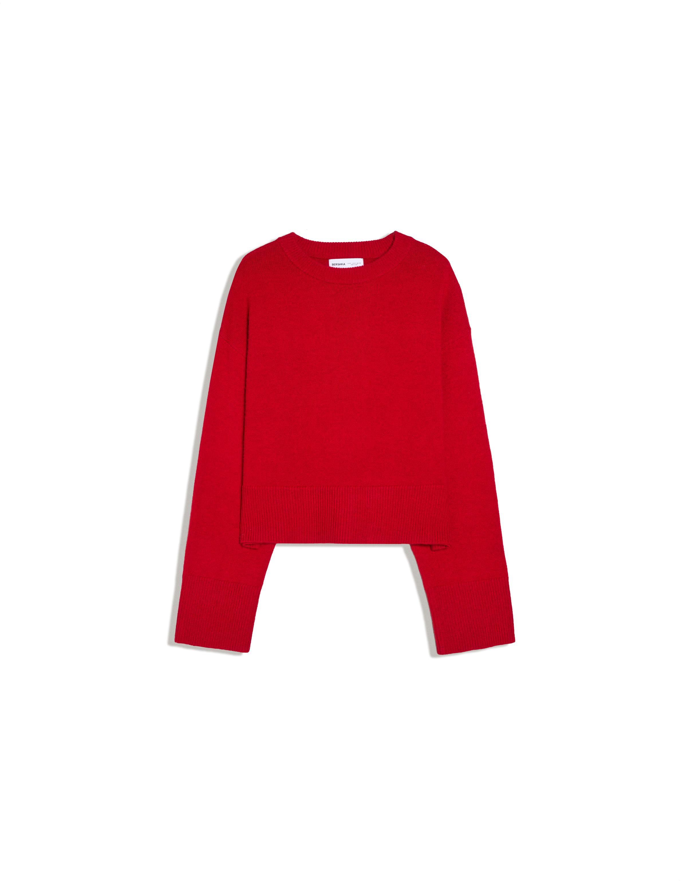 Round neck jumper — Red