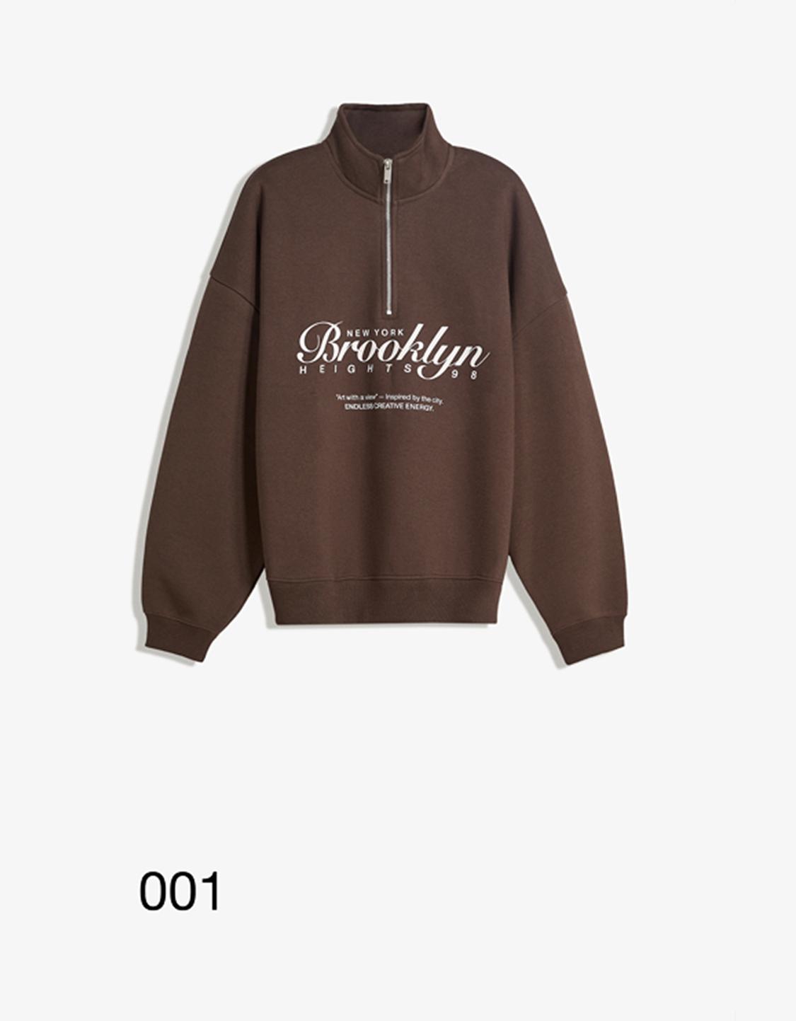 Printed quarter-zip sweatshirt