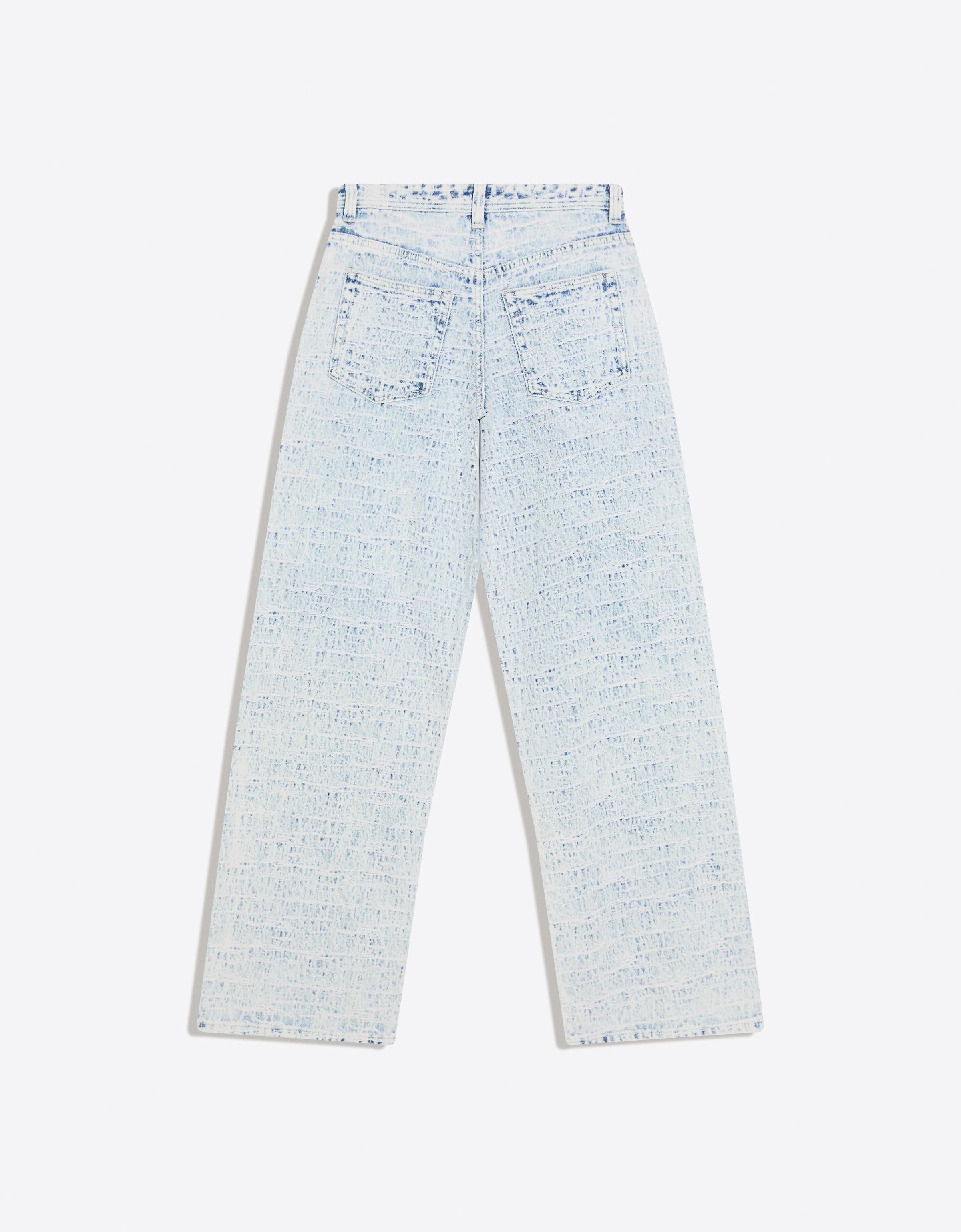 Low-rise textured jacquard boyfriend jeans