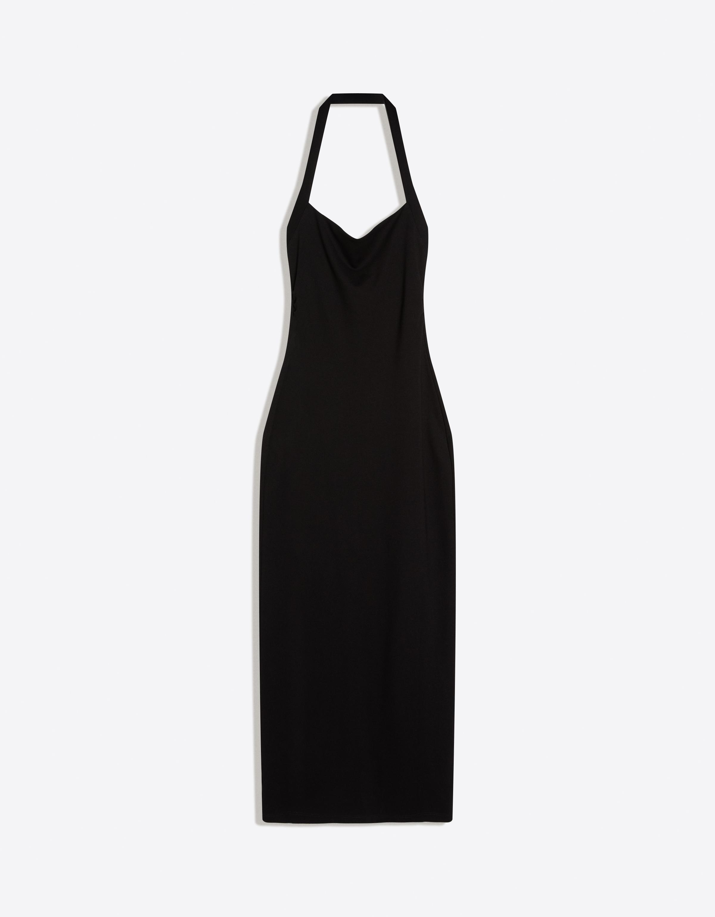Halterneck midi dress — Black