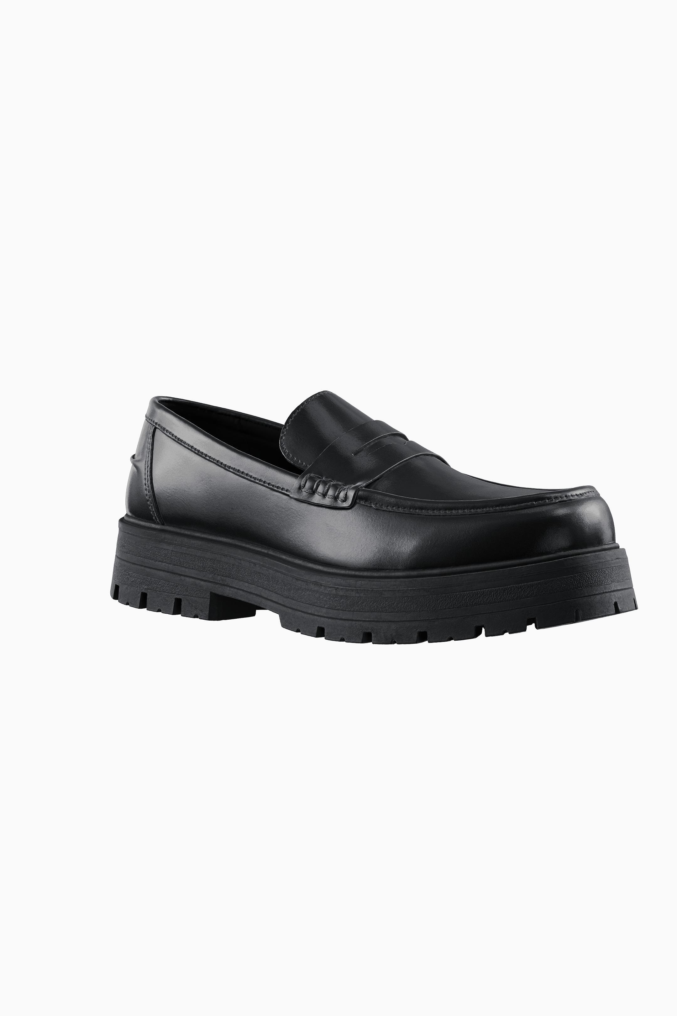 Loafers med tjock sula-SVART-5