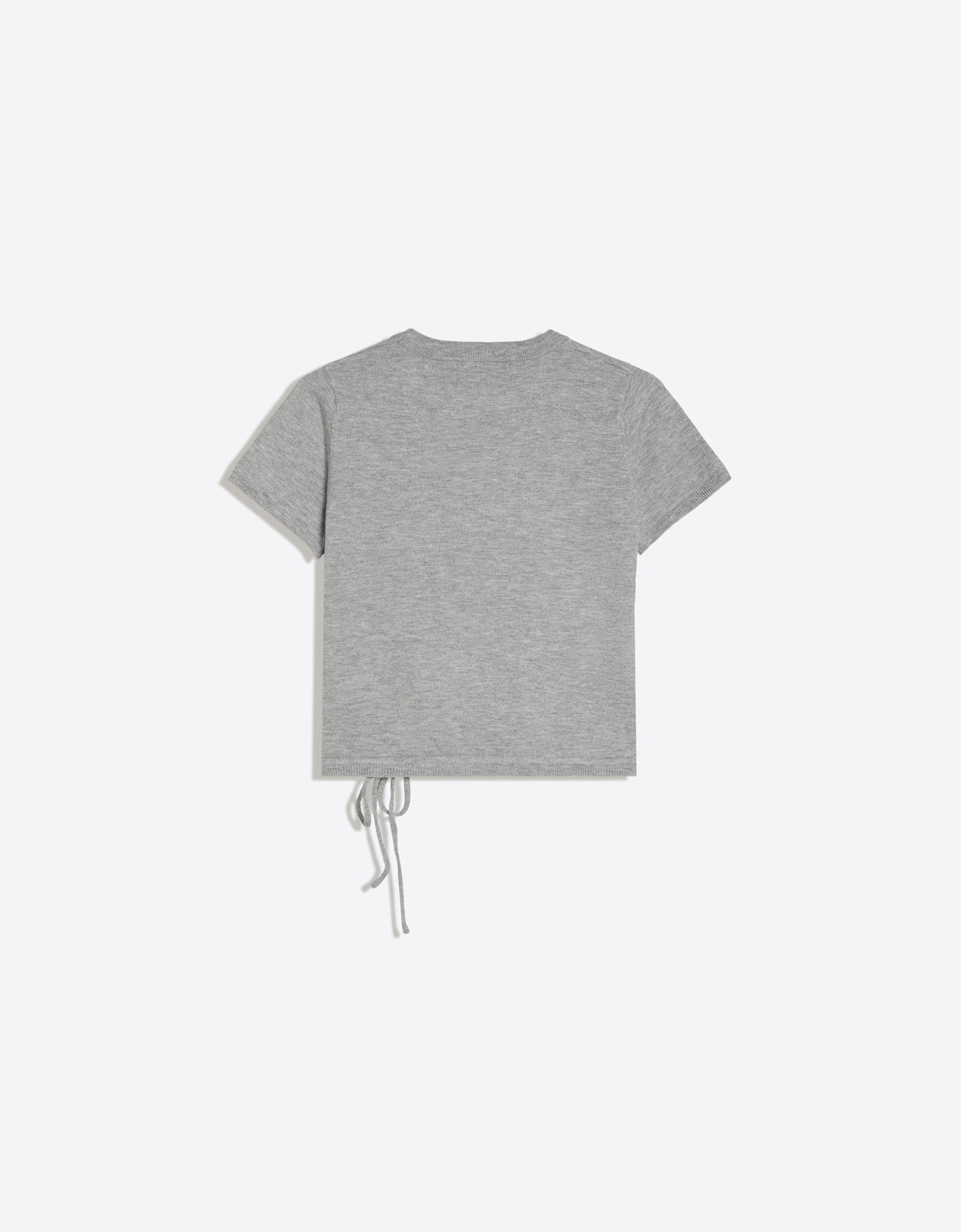 Short-sleeved round neck knit jumper — Grey