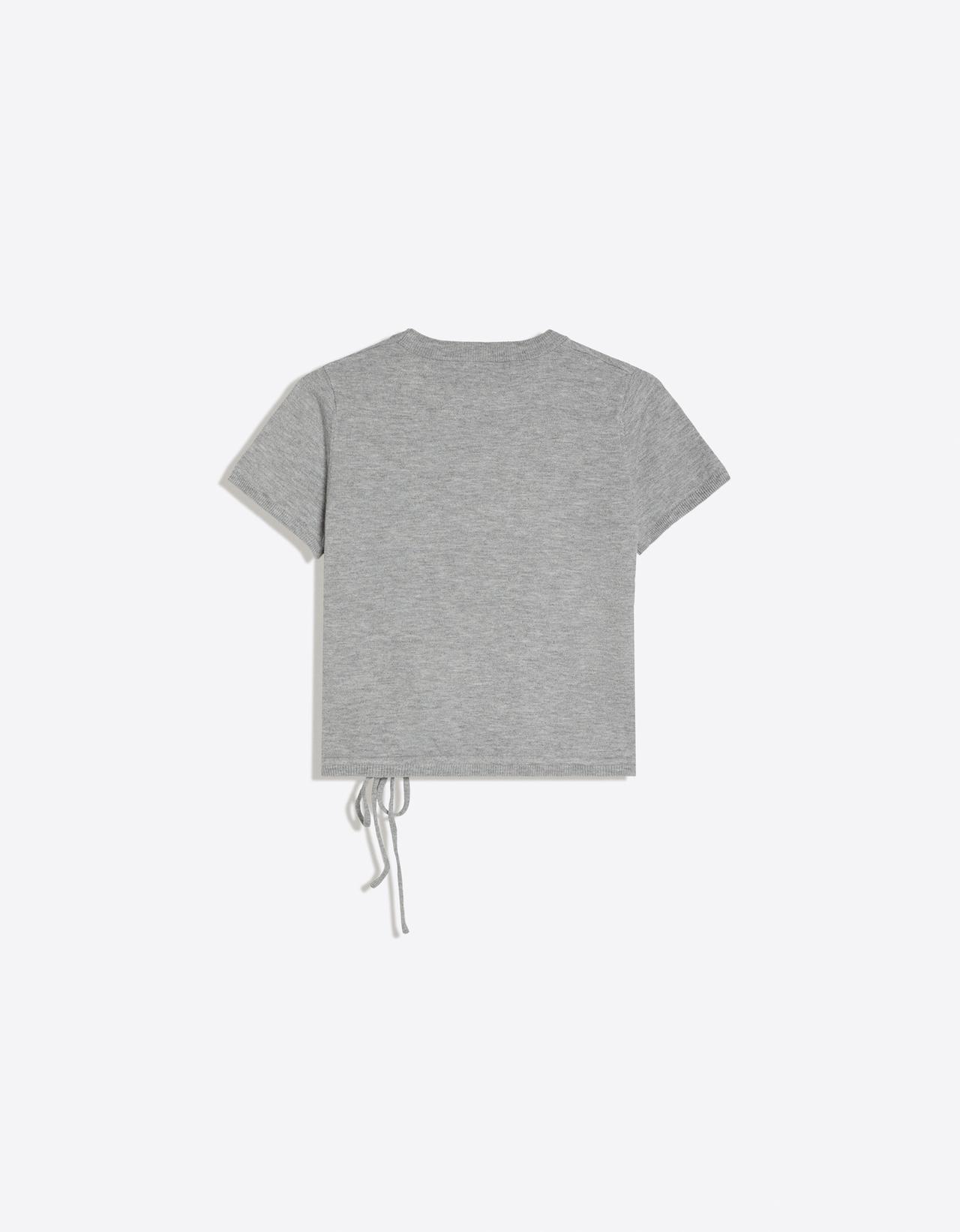 Short-sleeved round neck knit jumper — Grey