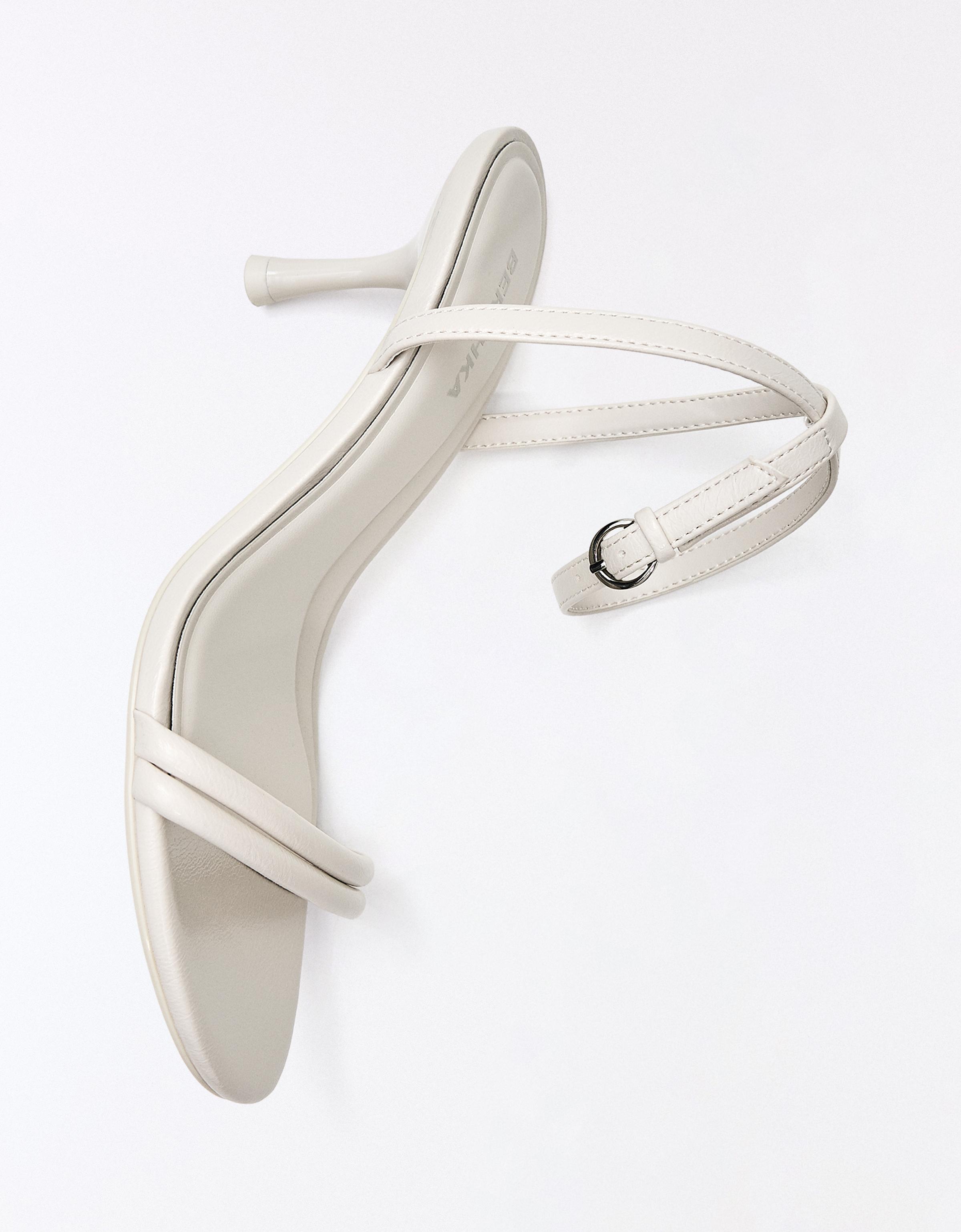 STILETTO HEEL SANDALS — WHITE