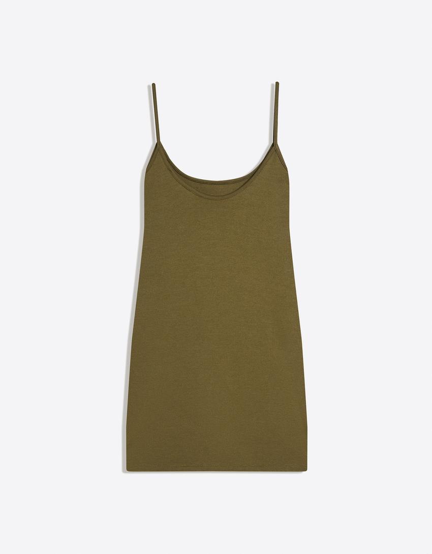 Studded mini dress-Khaki