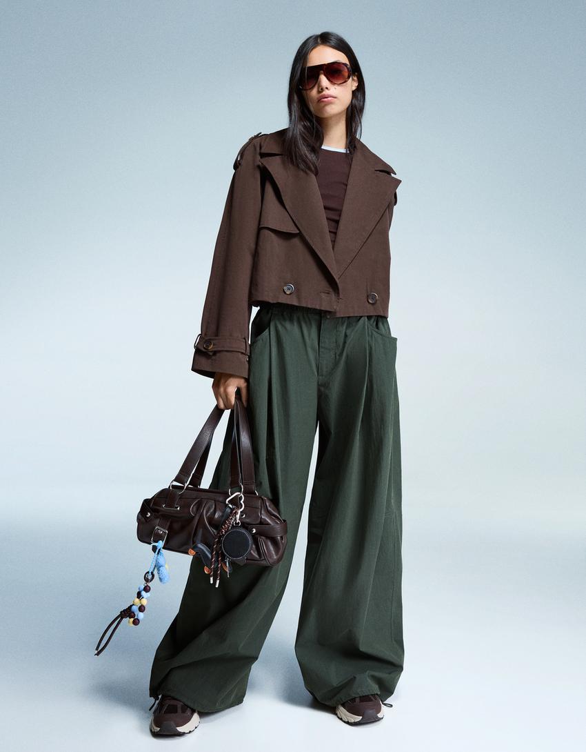 Blouson trench court-Marron