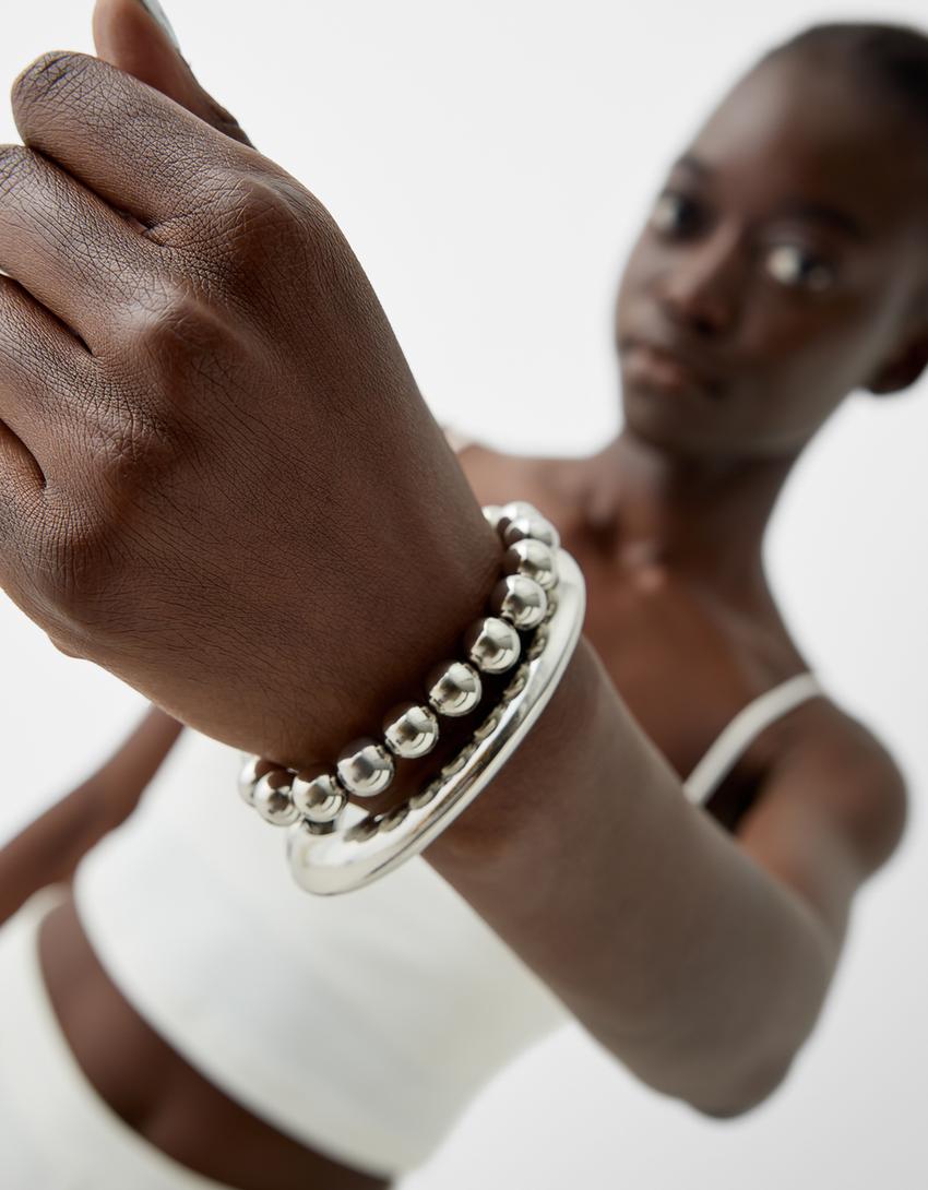 Lot 2 bracelets perles Signature Edition-Argent-3