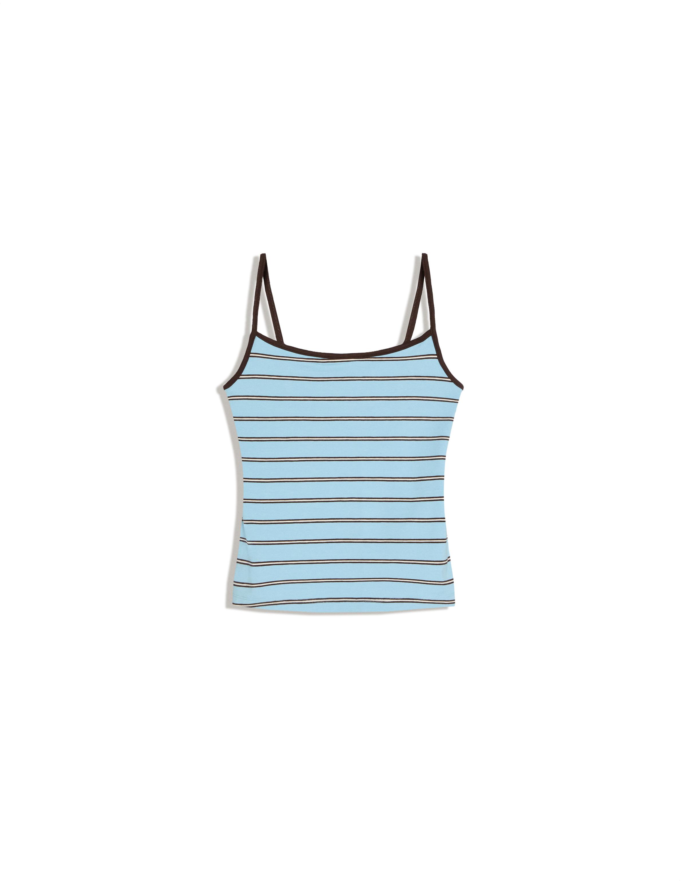 Contrast strappy top — Light blue