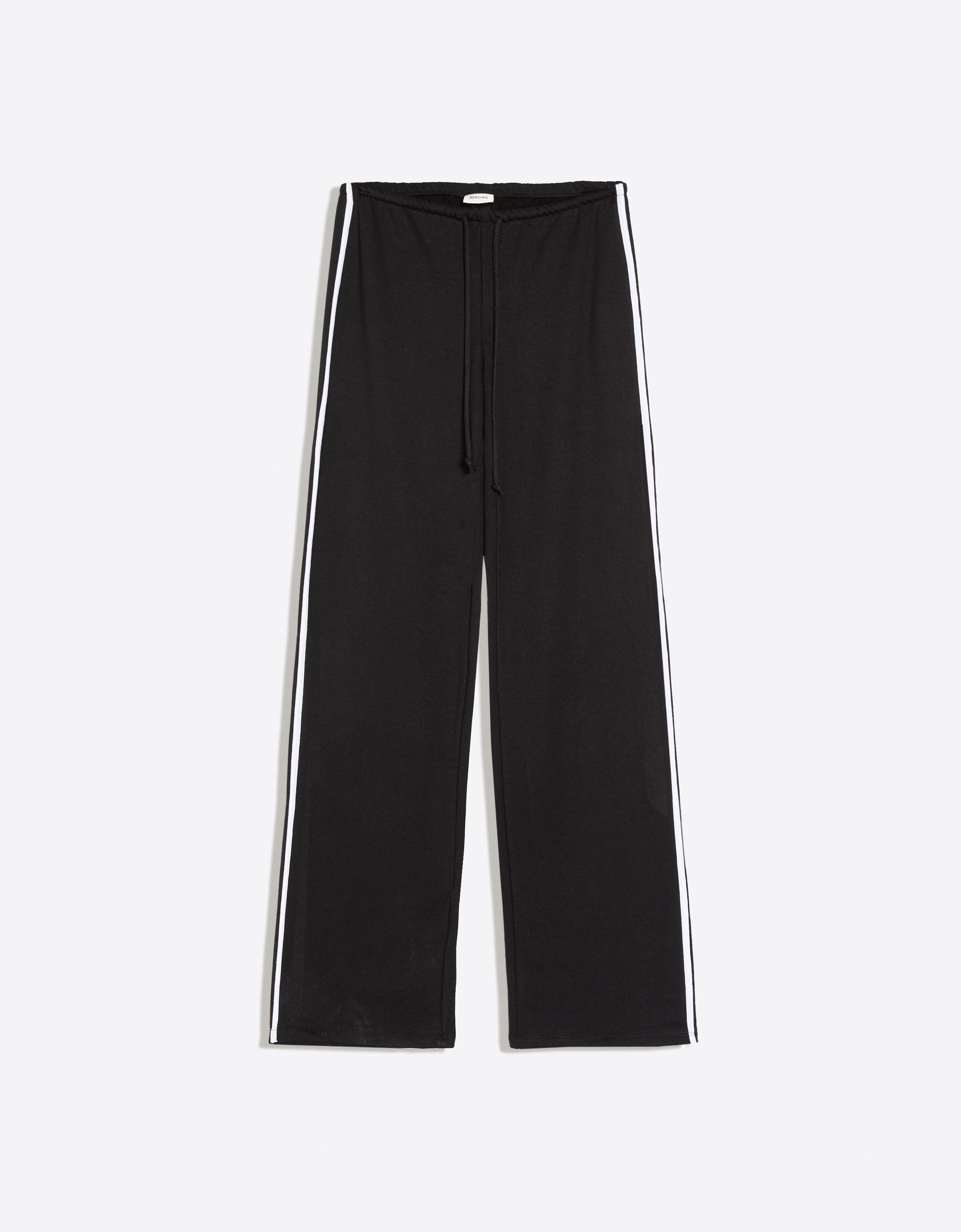 Side-stripe joggers — Black