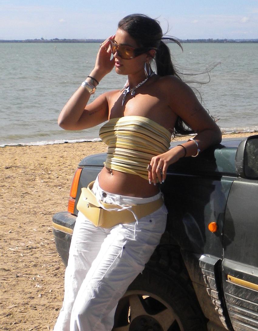 Top bandeau rayé-Jaune