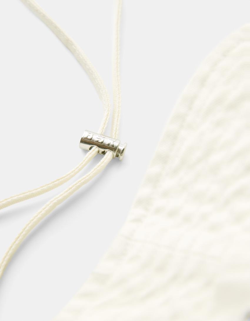 Faded-effect bucket hat-Cream-2