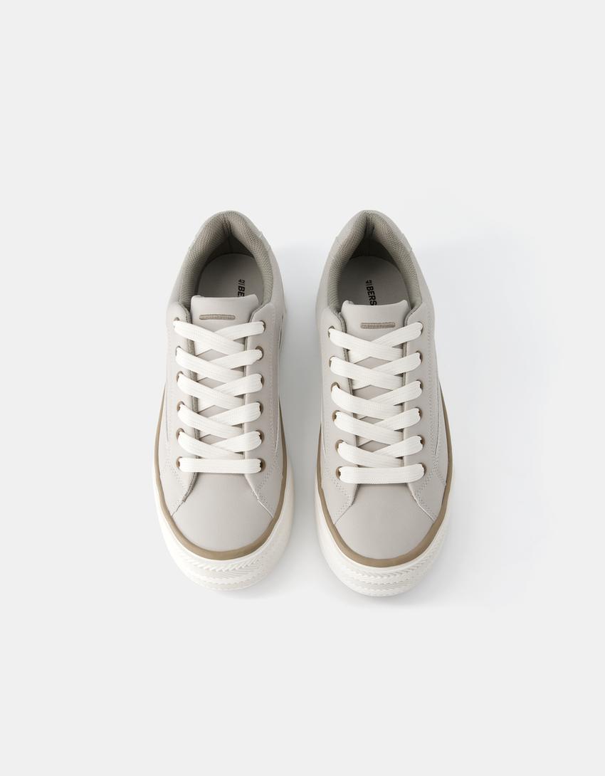 Мъжки кецове от с платформа-Сиво-3