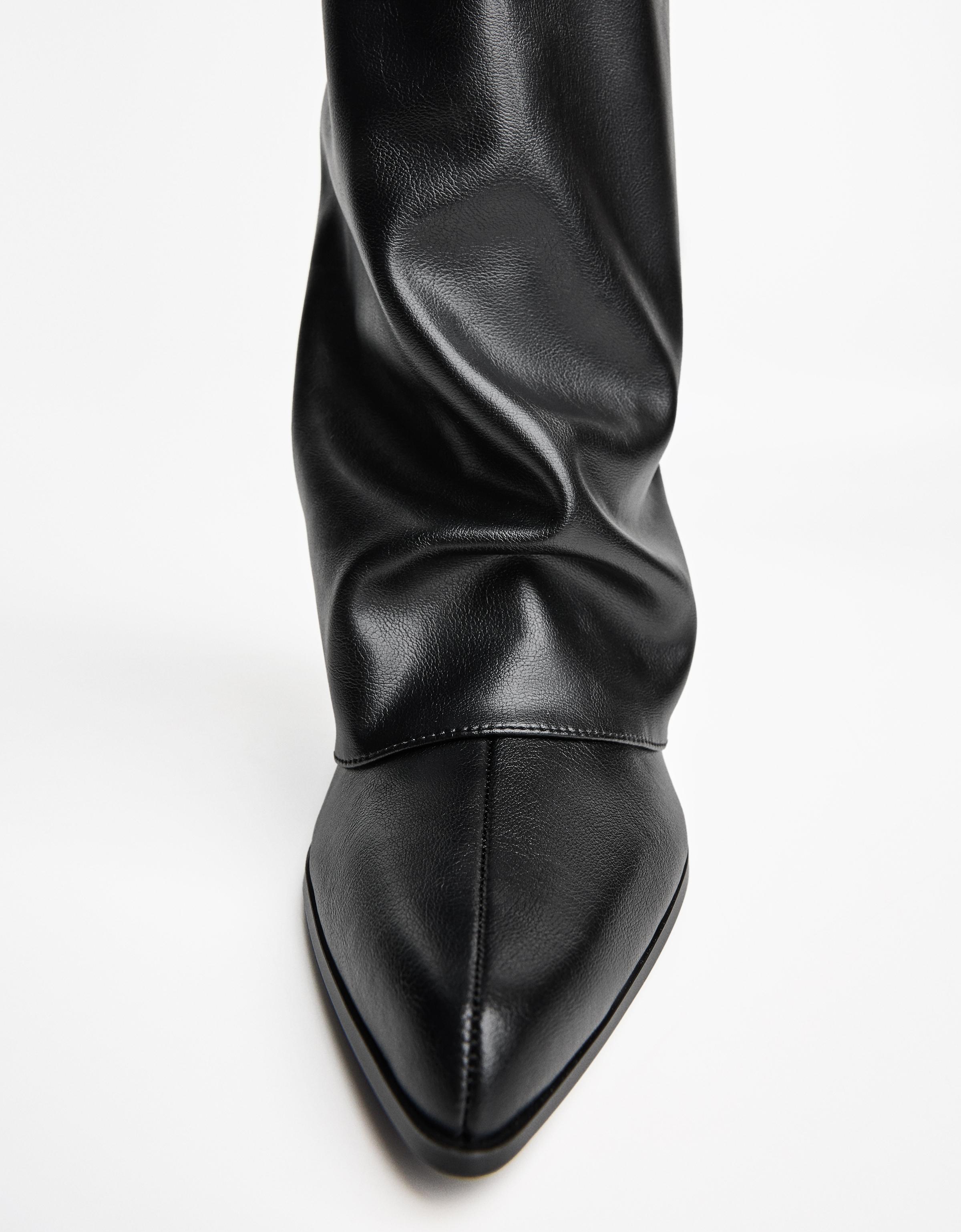 TROUSER HEEL BOOTS — BLACK