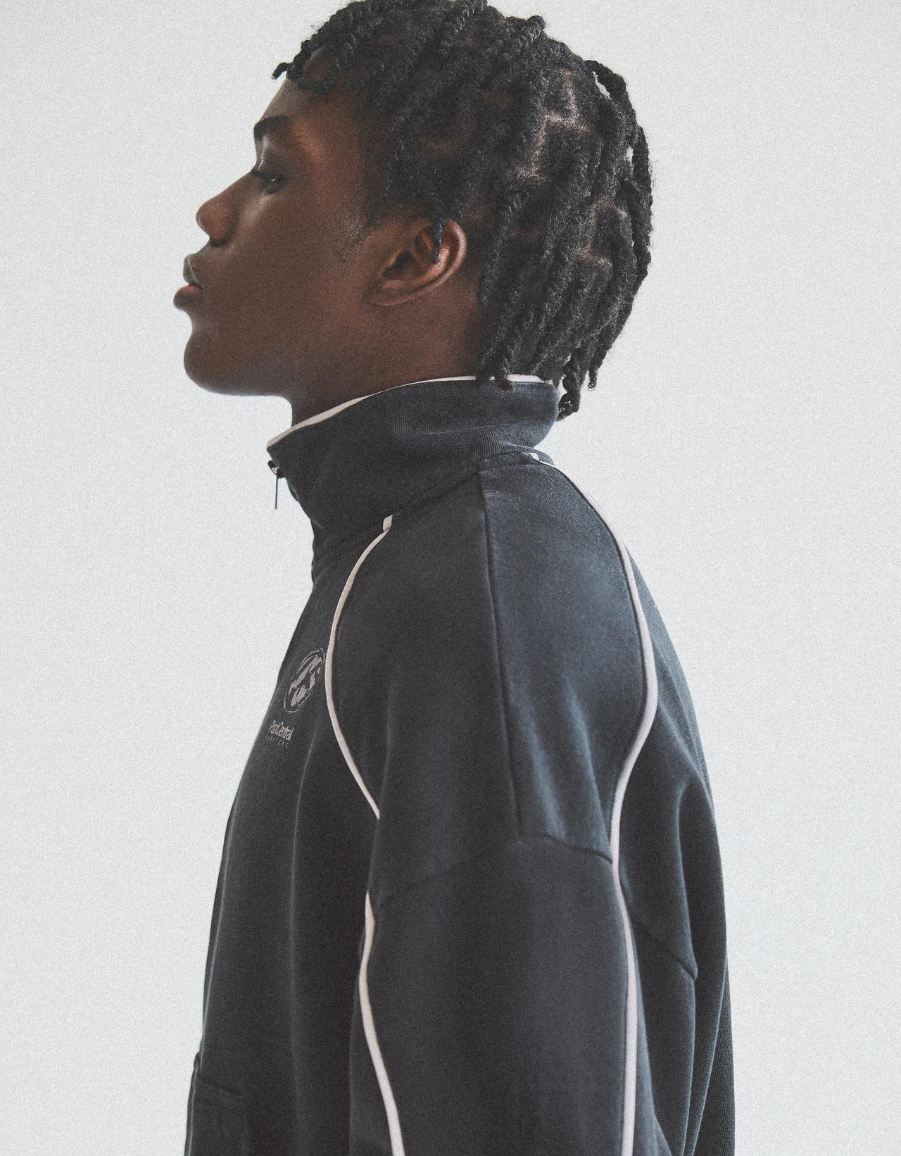 Contrast trim half-length zip sweatshirt — Grey
