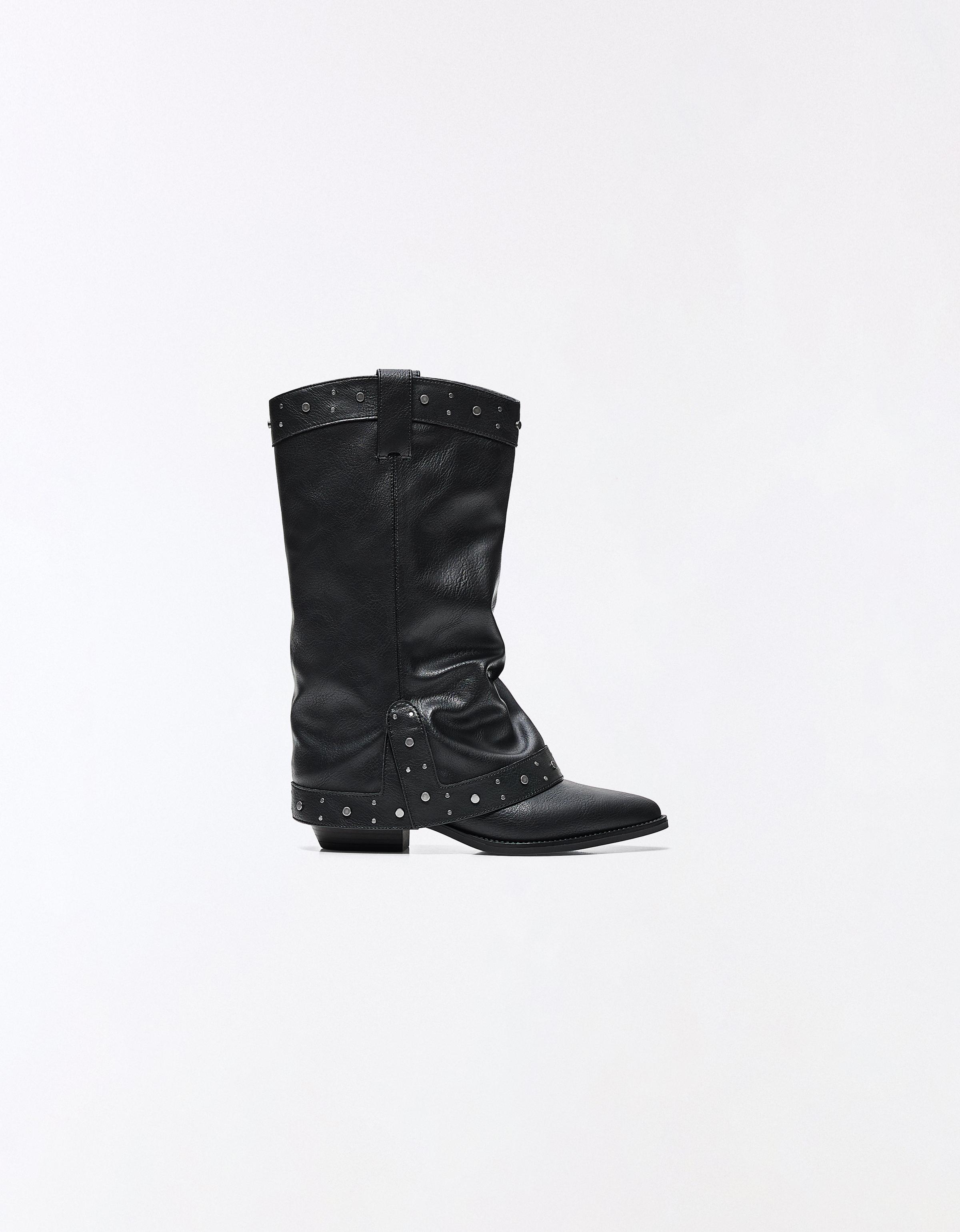 Cowboy trouser boots — BLACK