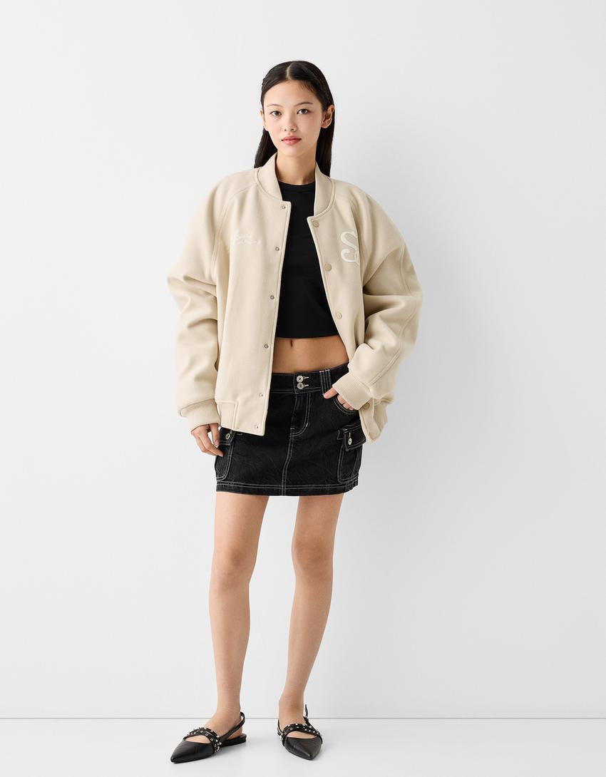 جاكيت بومبر من قماش ثقيل مطرز-حجري-4