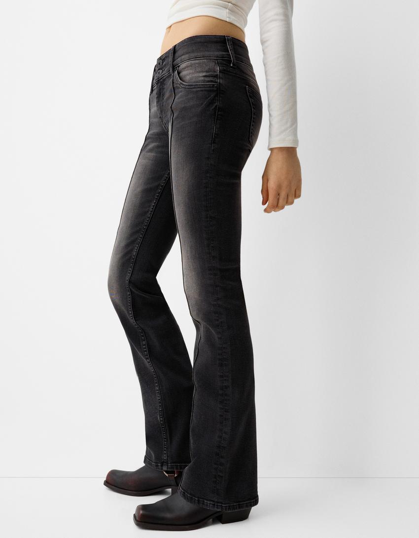 Low-rise bootcut jeans-Black-3