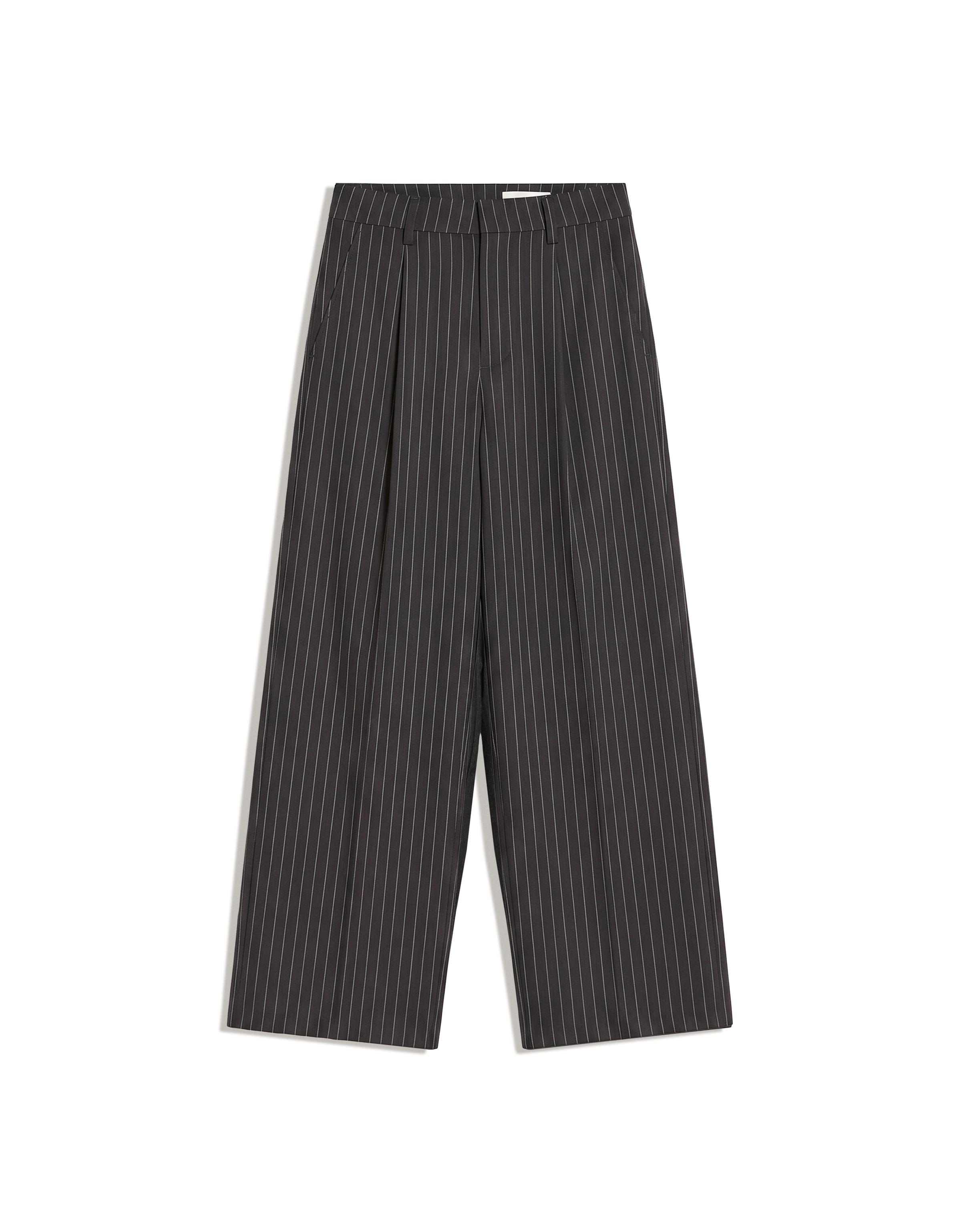 Double-fabric darted trousers — Dark grey