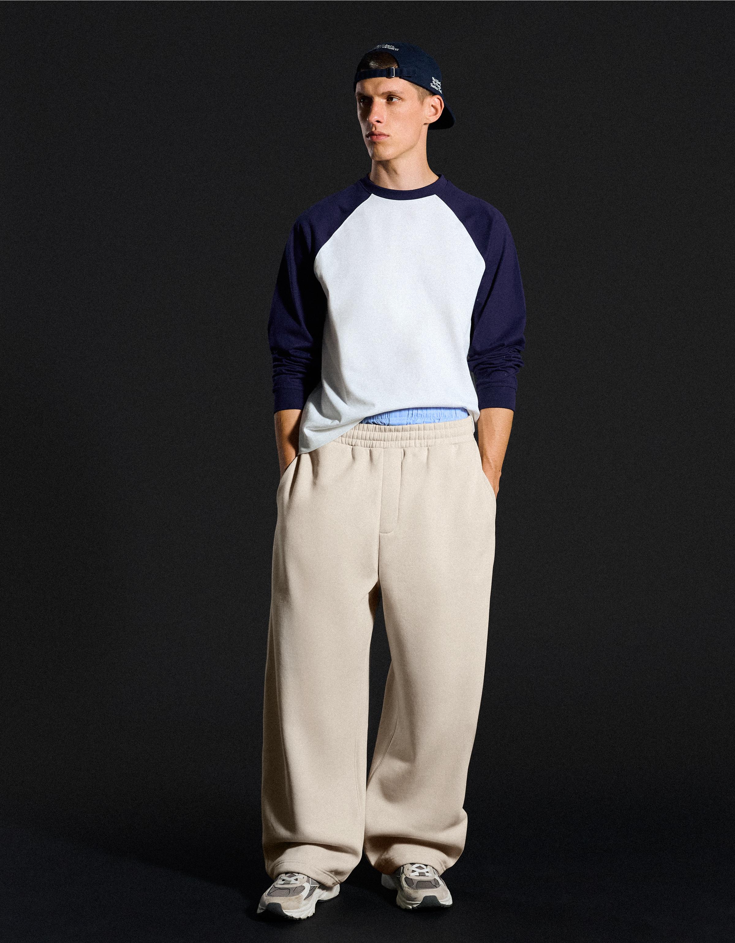 Napped balloon trousers — Stone