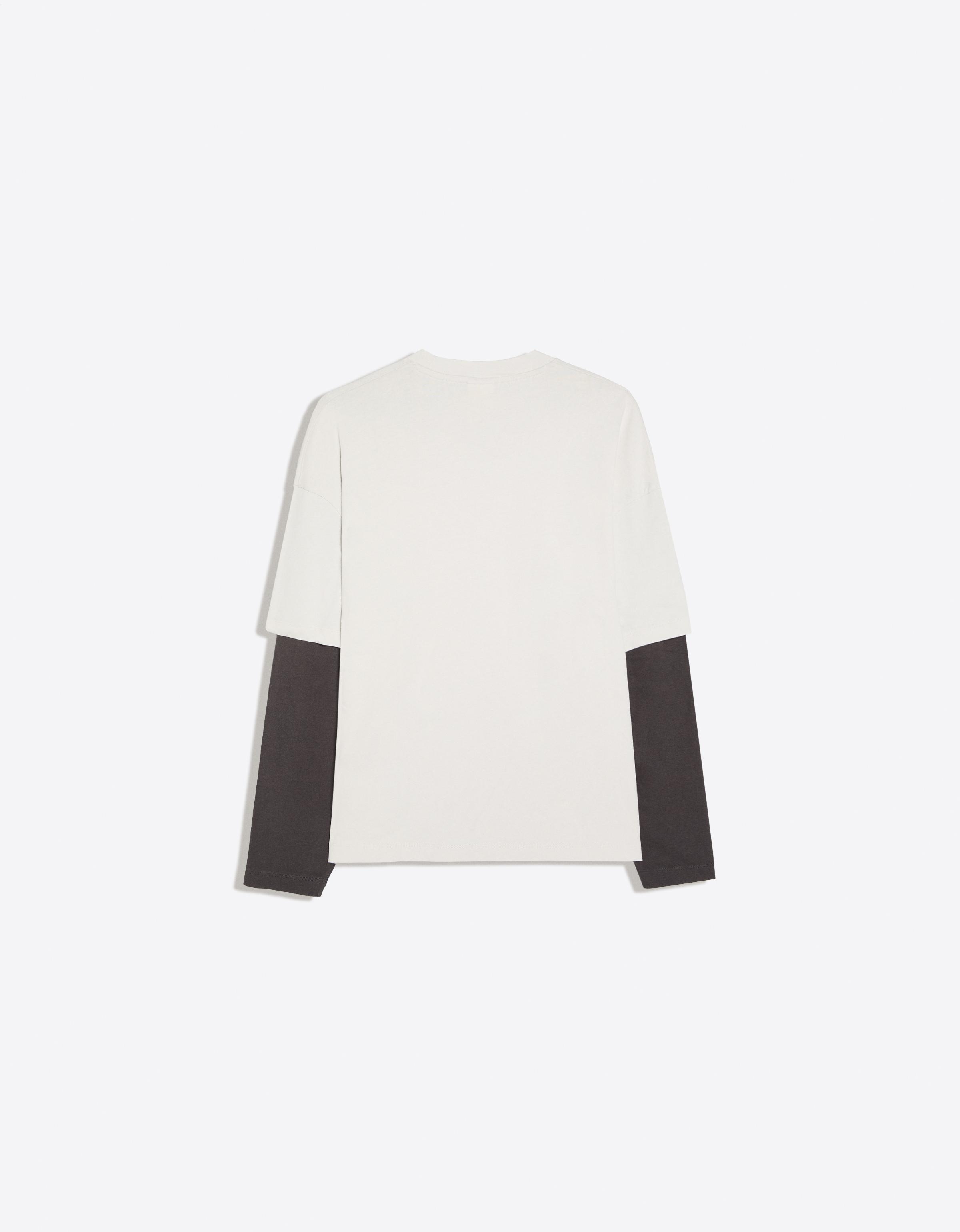 Contrast double-sleeve T-shirt — Grey