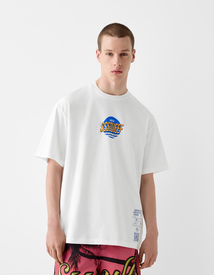 T-shirt BERSSSHKA X SSSTUFFF Wearable Art imprimé-Blanc-3