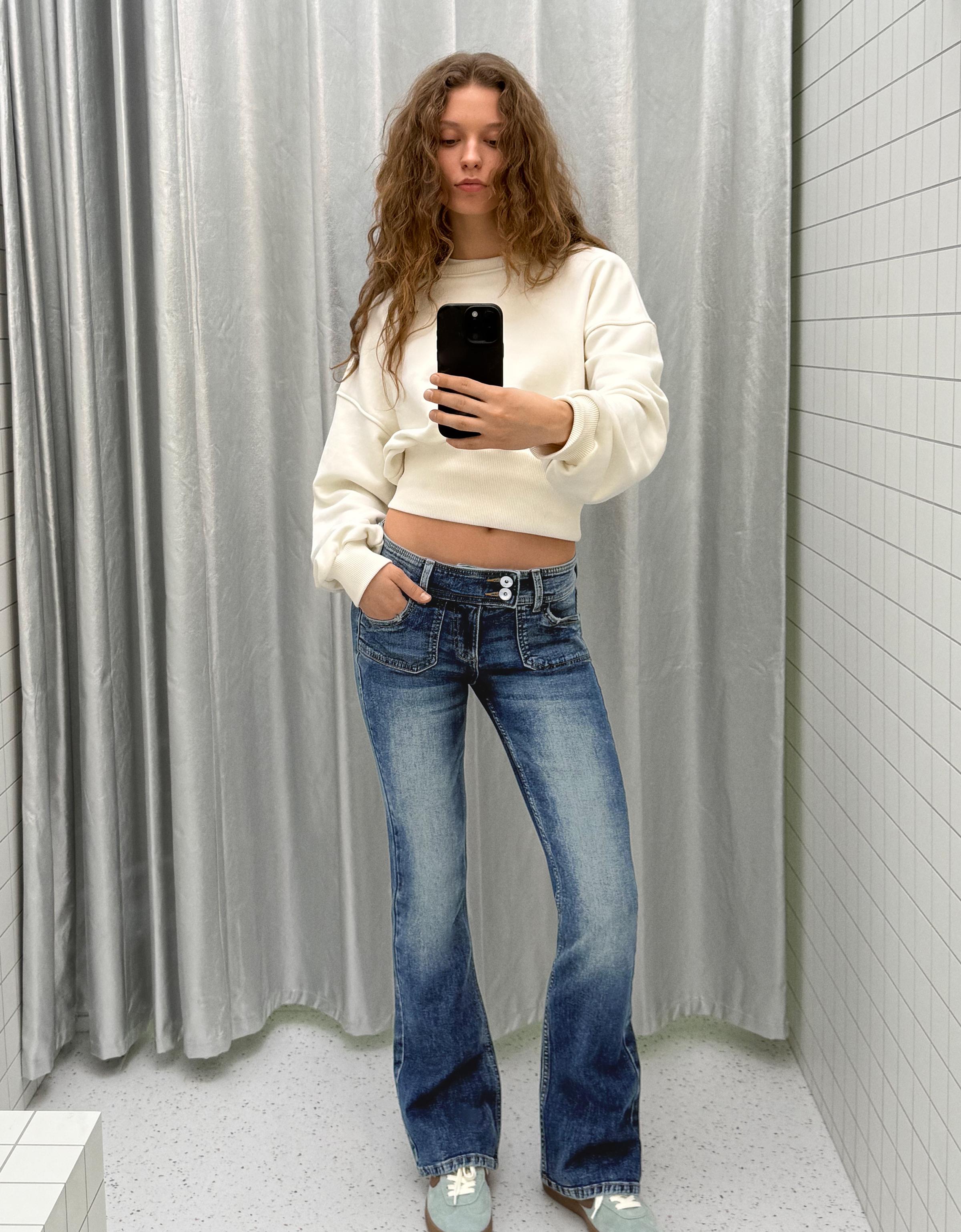 Bootcut düşük bel jean - Görsel 49