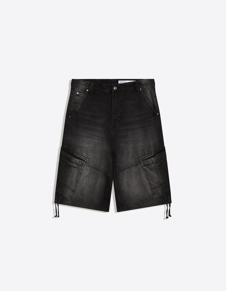 BERMUDE DENIM CARGO PARACHUTE