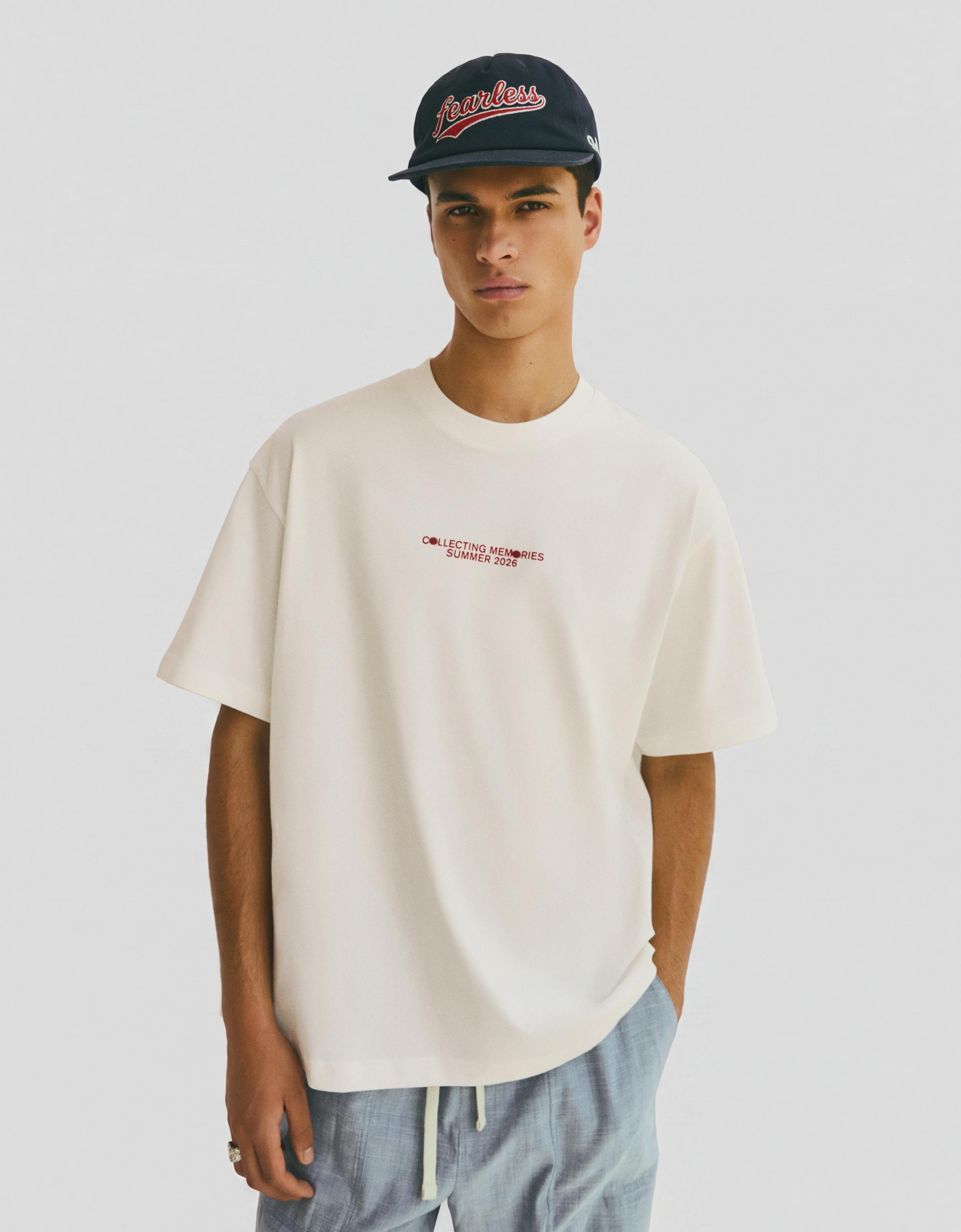 Short sleeve print T-shirt — White