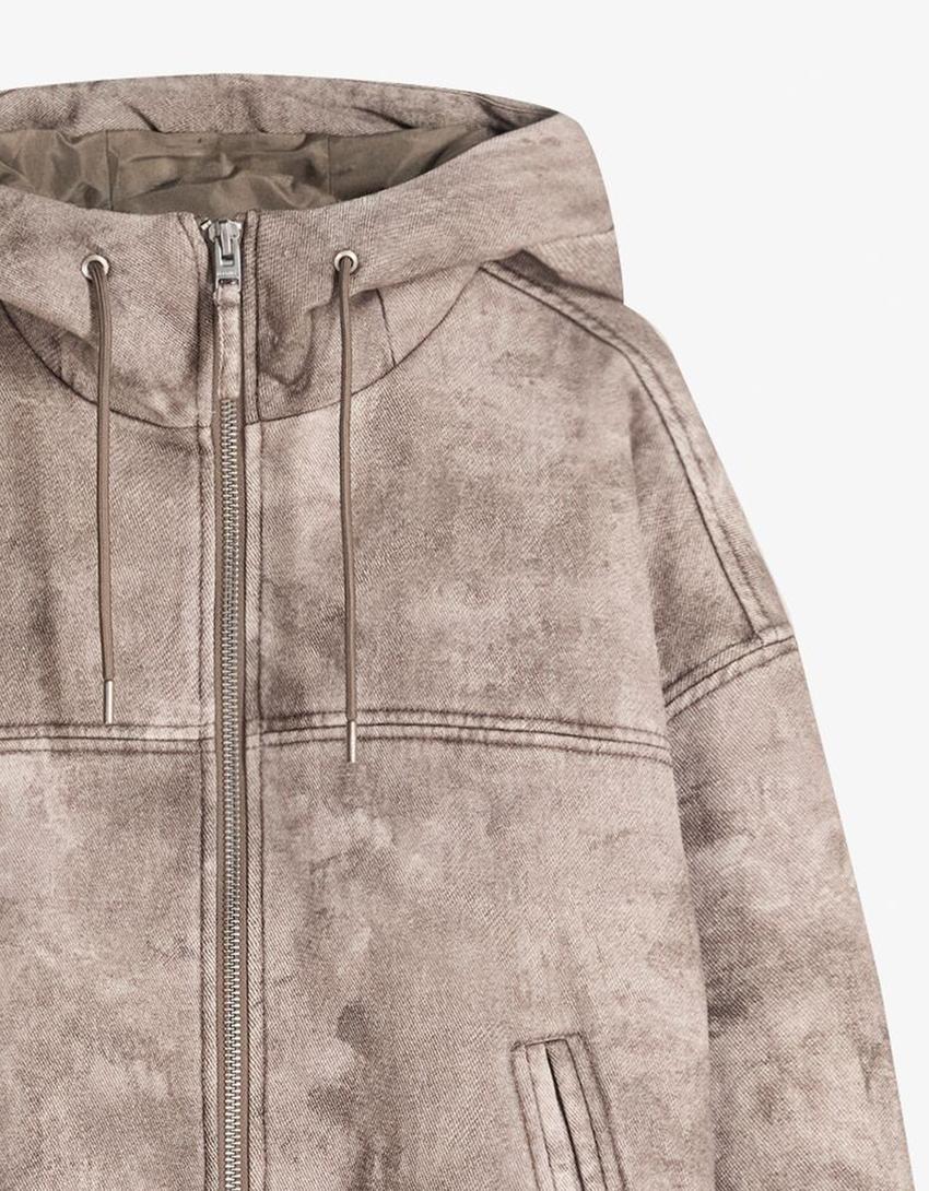 Blouson à capuche-Marron