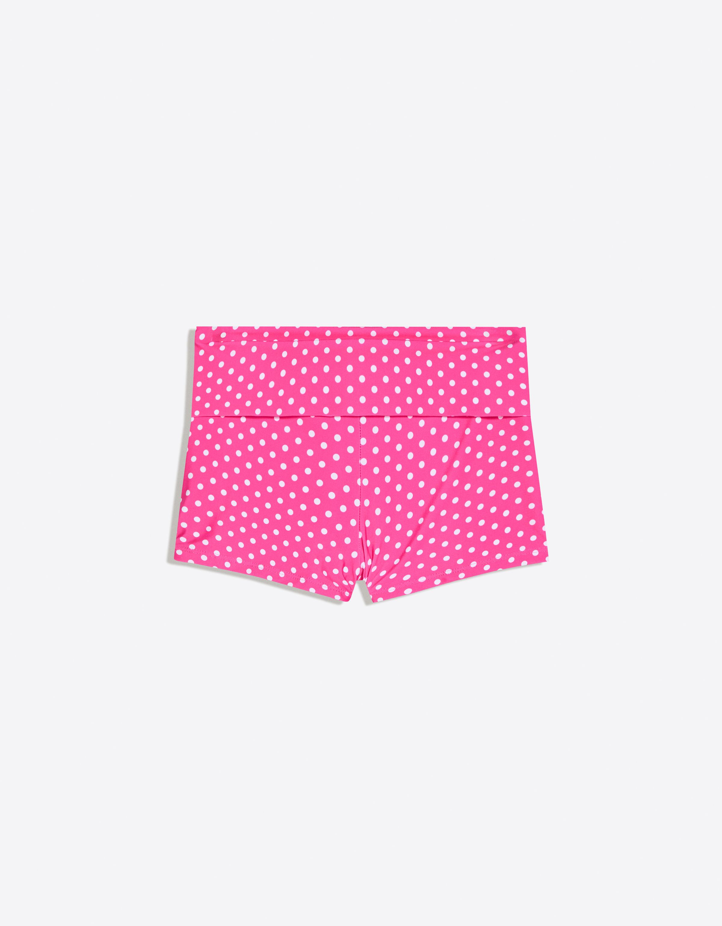 Polka dot culotte bikini briefs — Fuchsia
