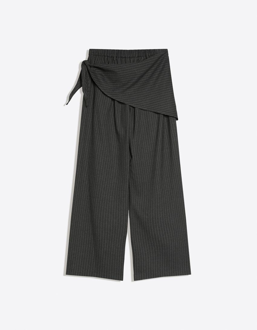 Hlače uz tijelo s maramom-Crna