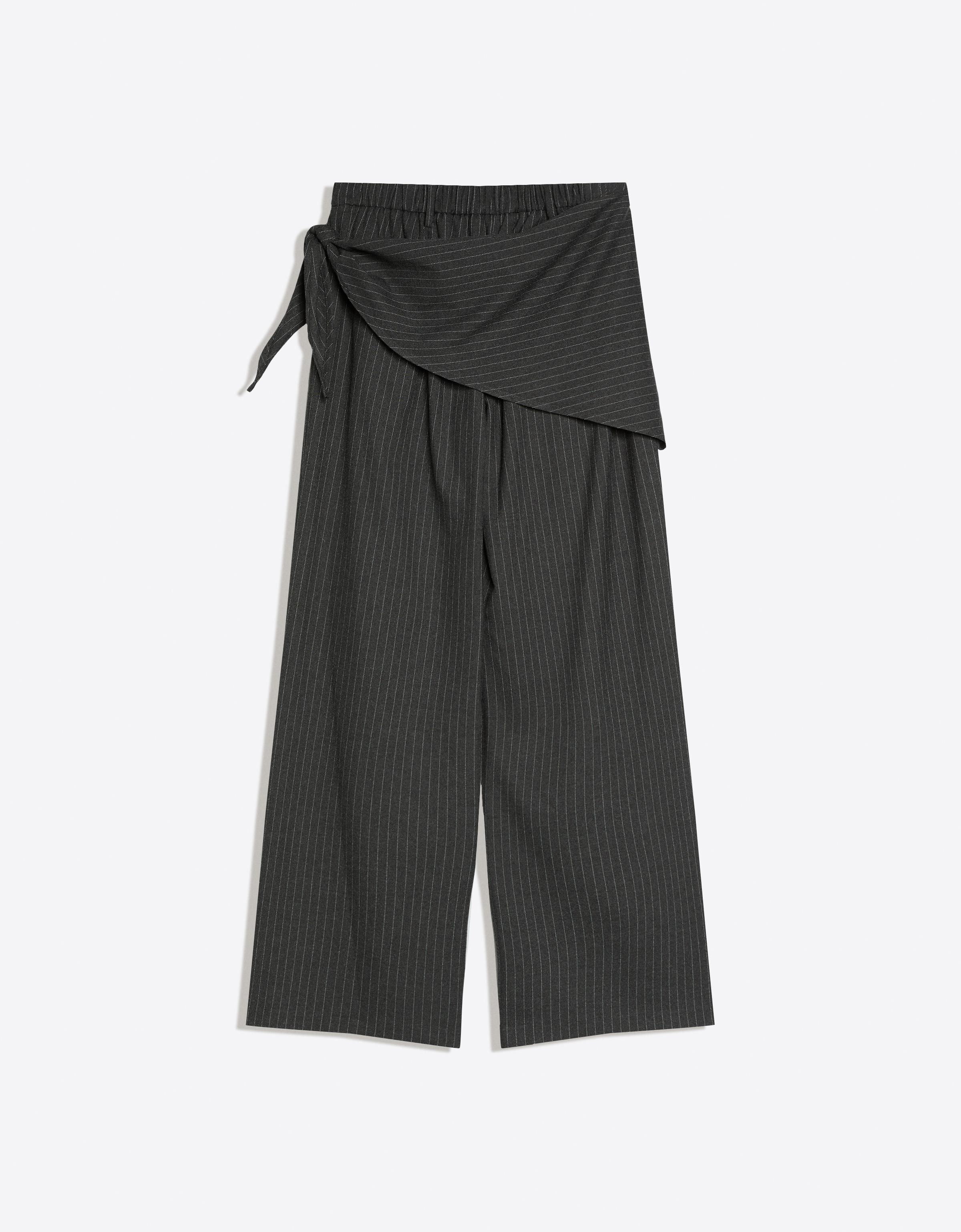 Paçası fularlı tailored fit pantolon - Görsel 10