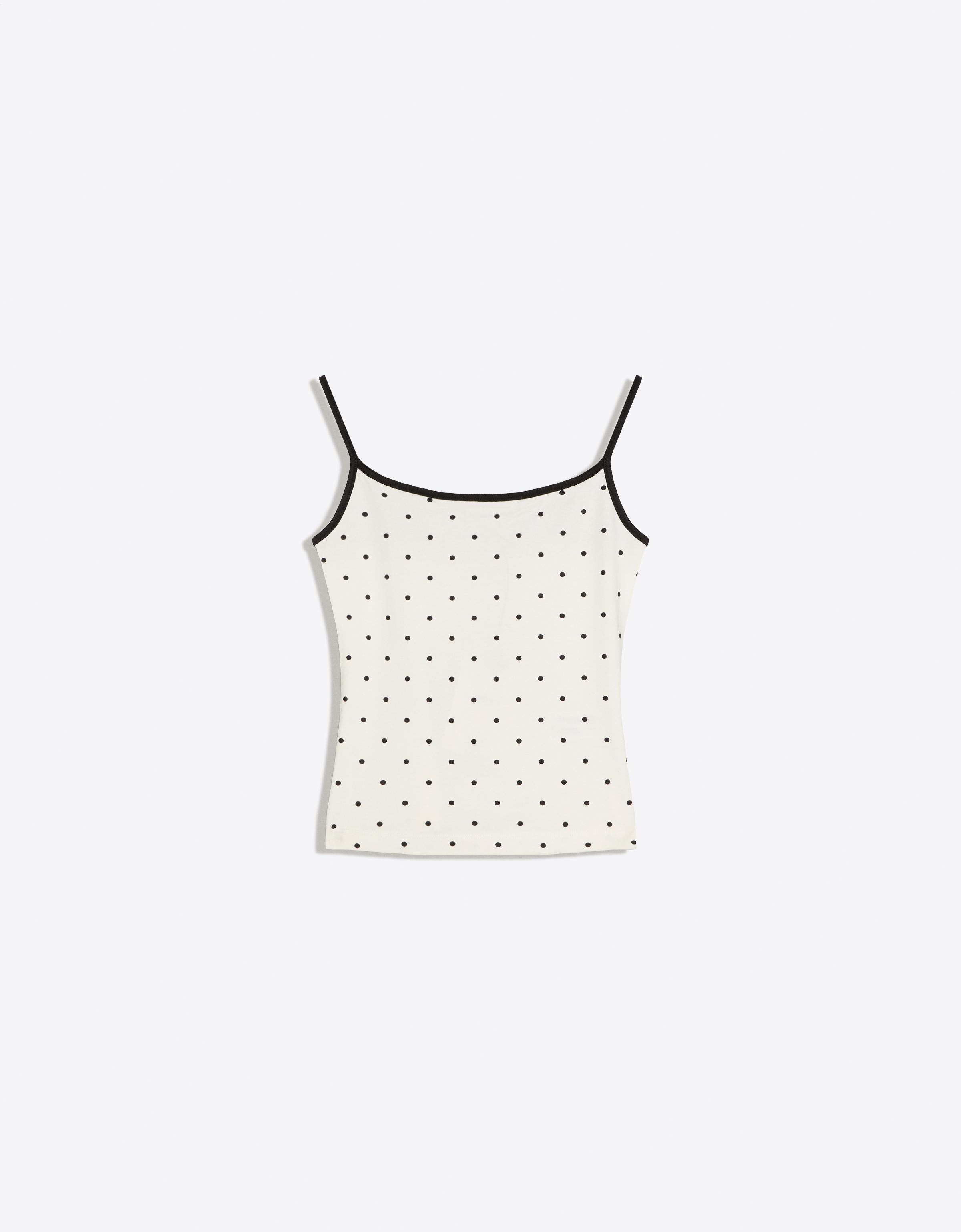 Contrast strappy top — White / Black