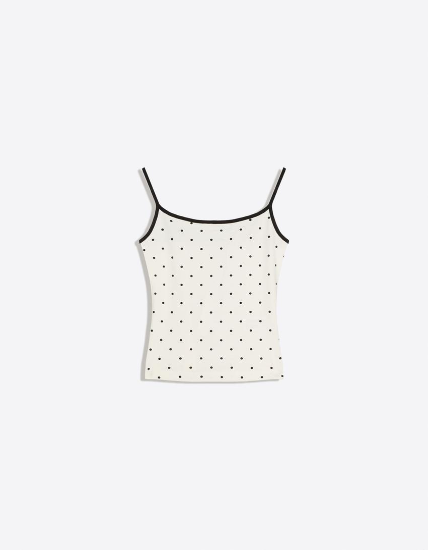 Strappy top-White / Black