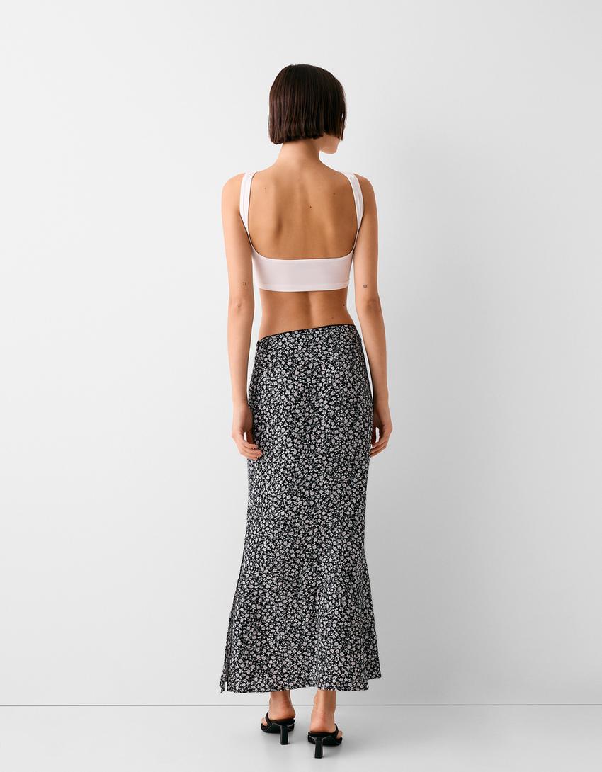 تنورة ميدي بطبعة-أسود-2