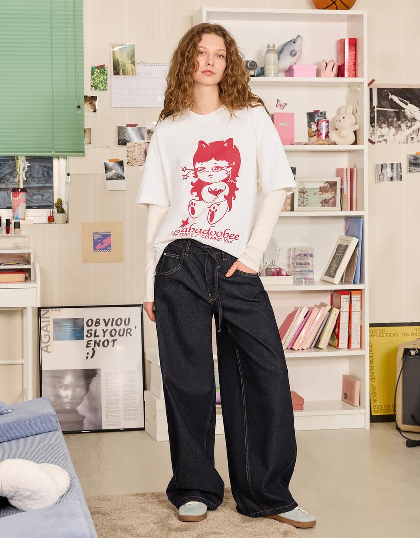 Beabadoobee short sleeve print T-shirt-White