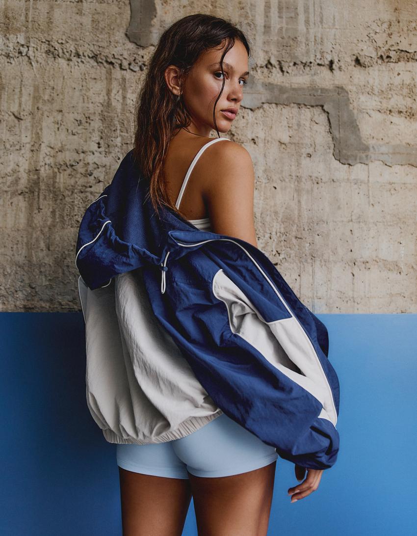 Blouson coupe-vent capuche-Marine